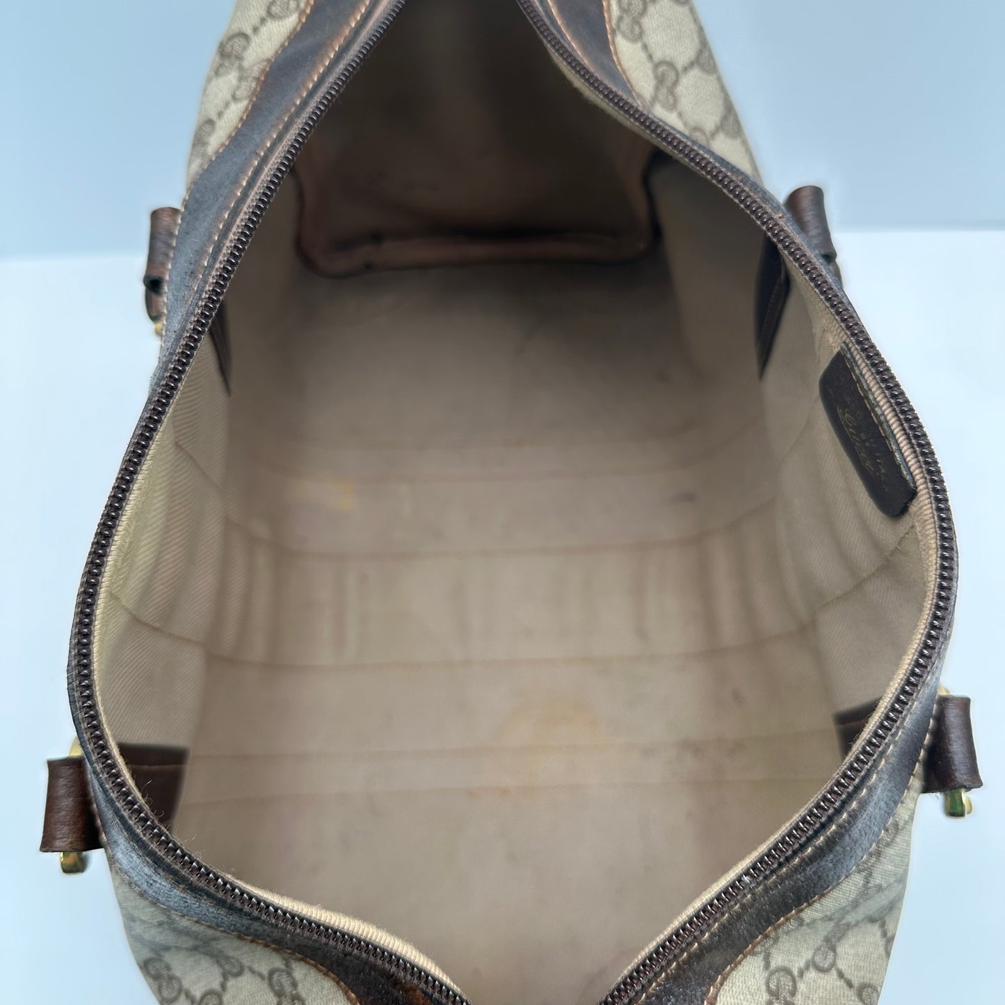 Authentic GUCCI GG Canvas Supreme Boston Handbag