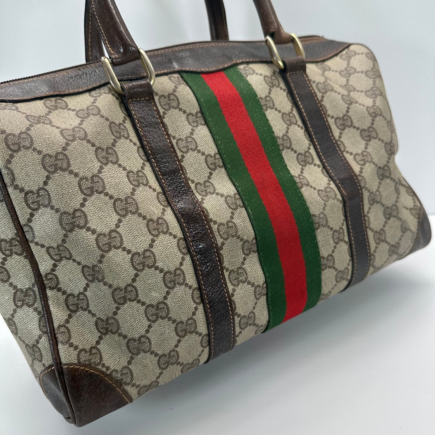 Authentic GUCCI GG Canvas Supreme Boston Handbag