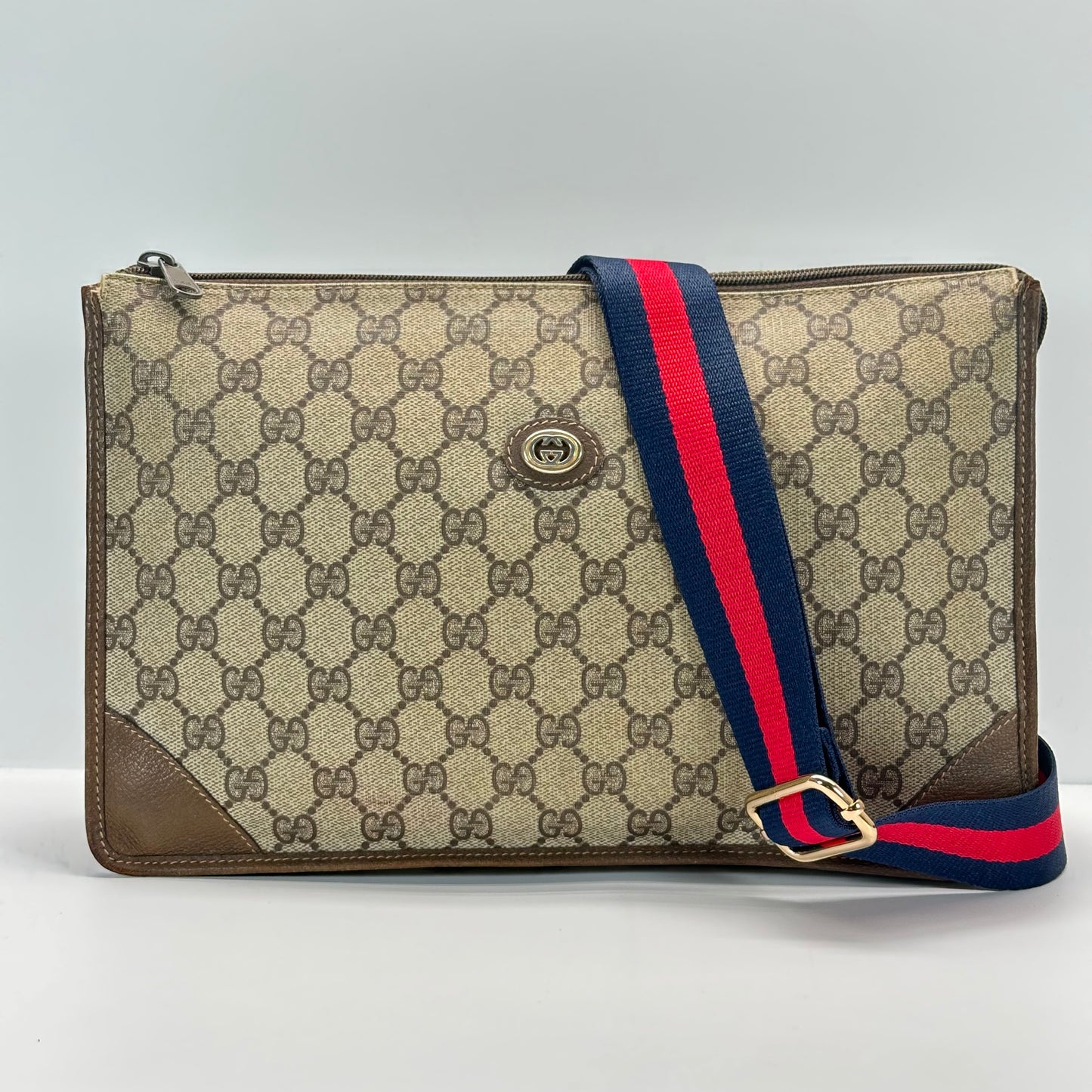 Authentic GUCCI GG Canvas Zipper Pouch Crossbody