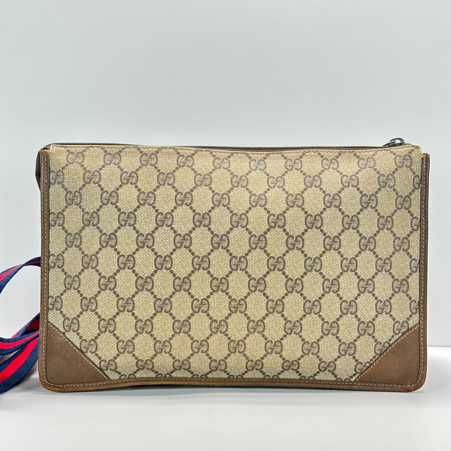 Authentic GUCCI GG Canvas Zipper Pouch Crossbody