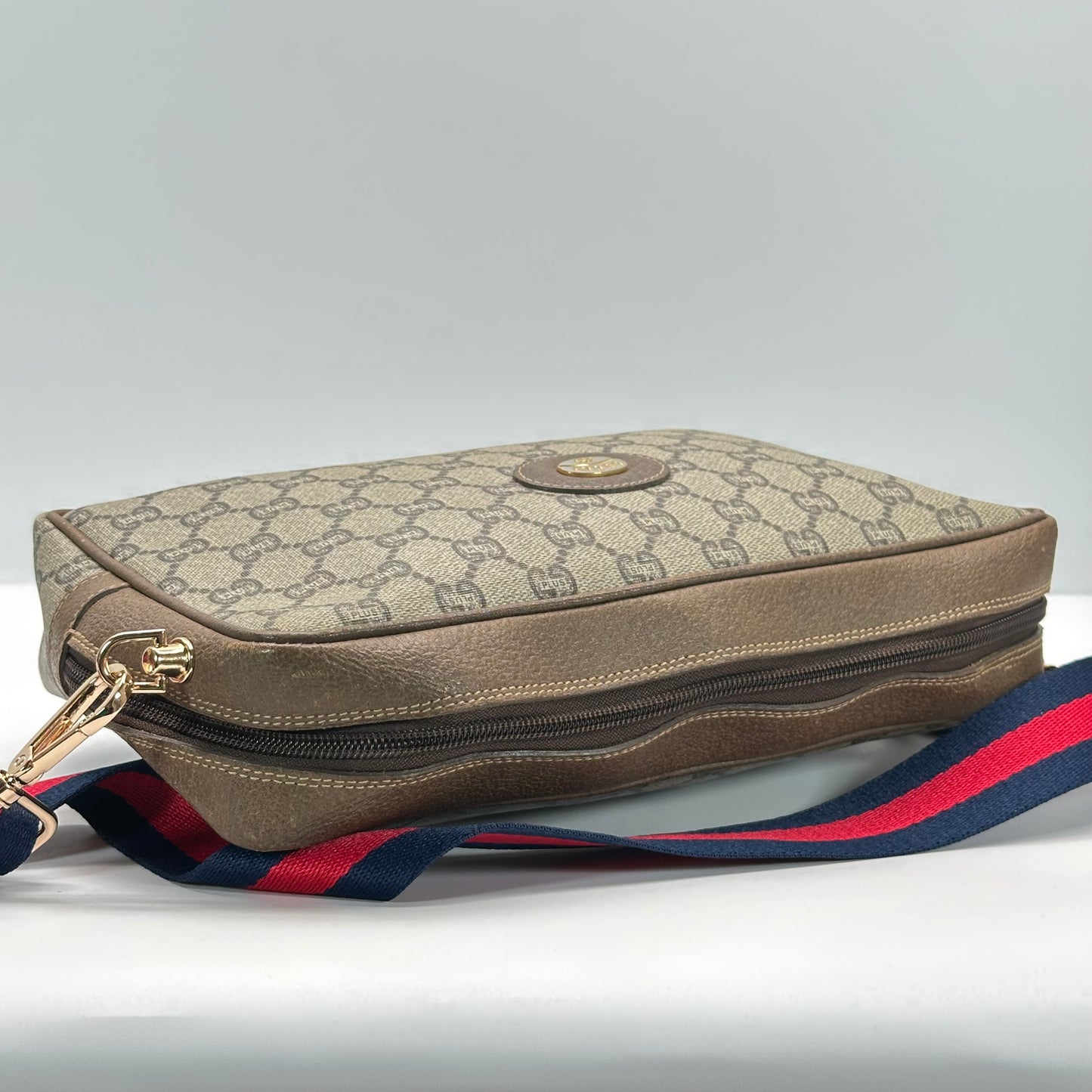 Authentic GUCCI GG Canvas Zipper Pouch Crossbody
