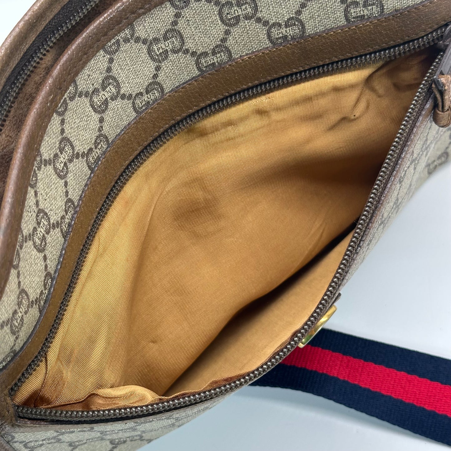 Authentic GUCCI GG Canvas Zipper Pouch Crossbody