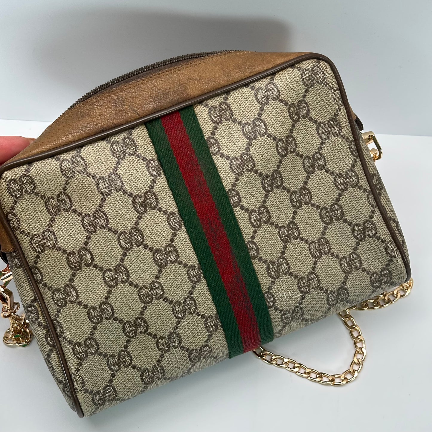 Authentic GUCCI Canvas Supreme Zipper Crossbody