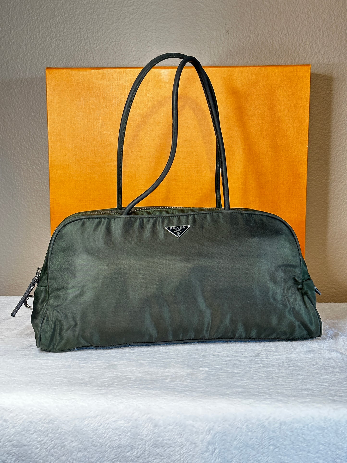 Authentic PRADA Dark Green Nylon Handbag