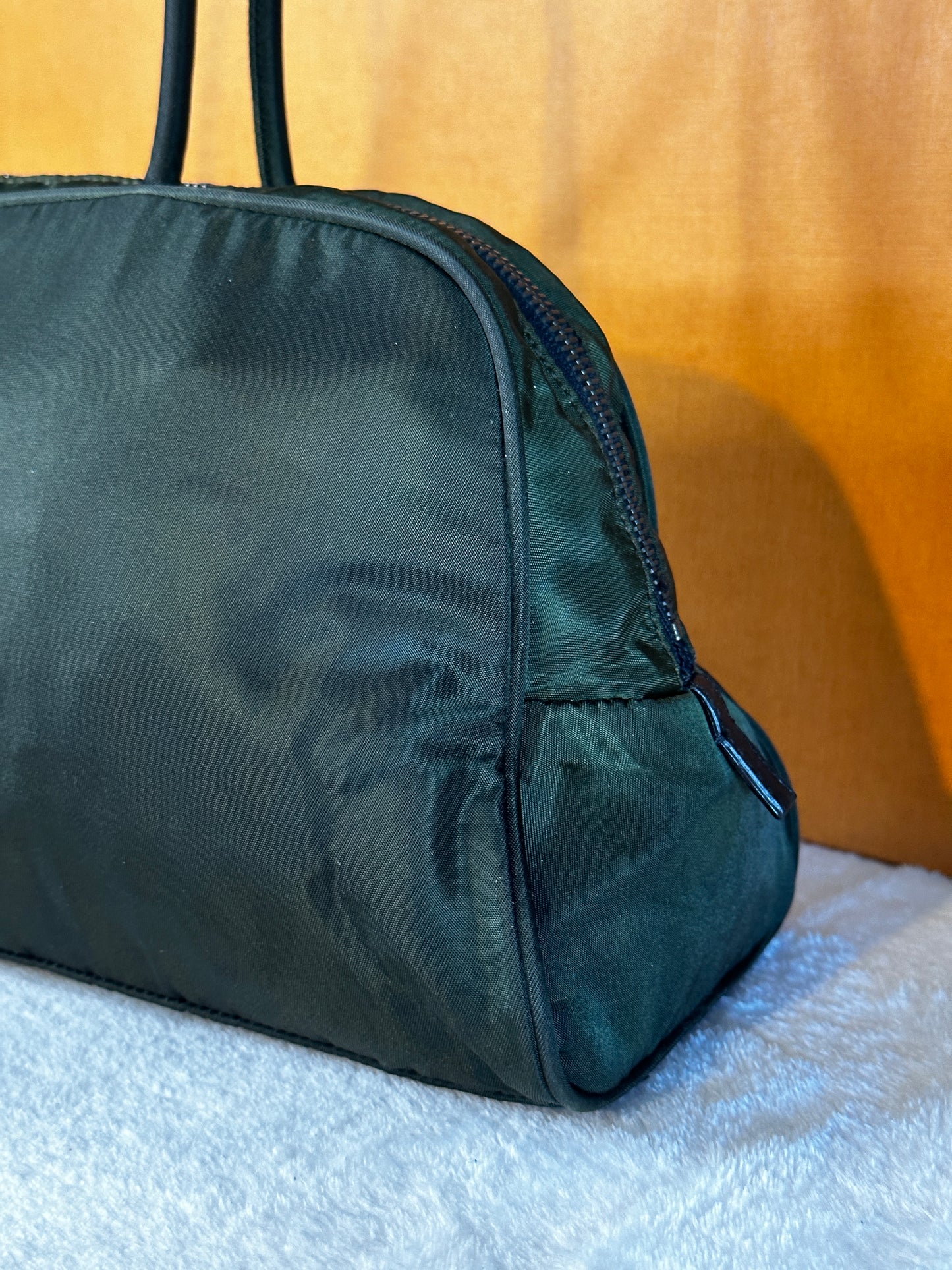 Authentic PRADA Dark Green Nylon Handbag
