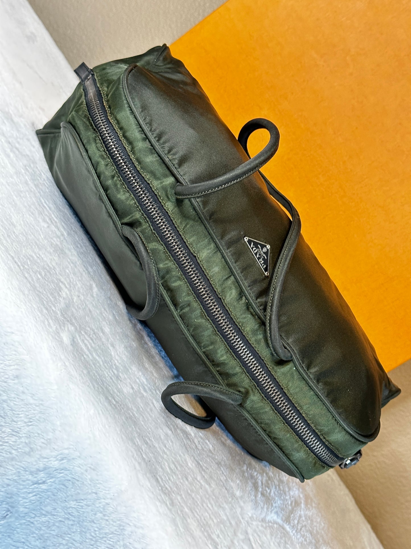 Authentic PRADA Dark Green Nylon Handbag