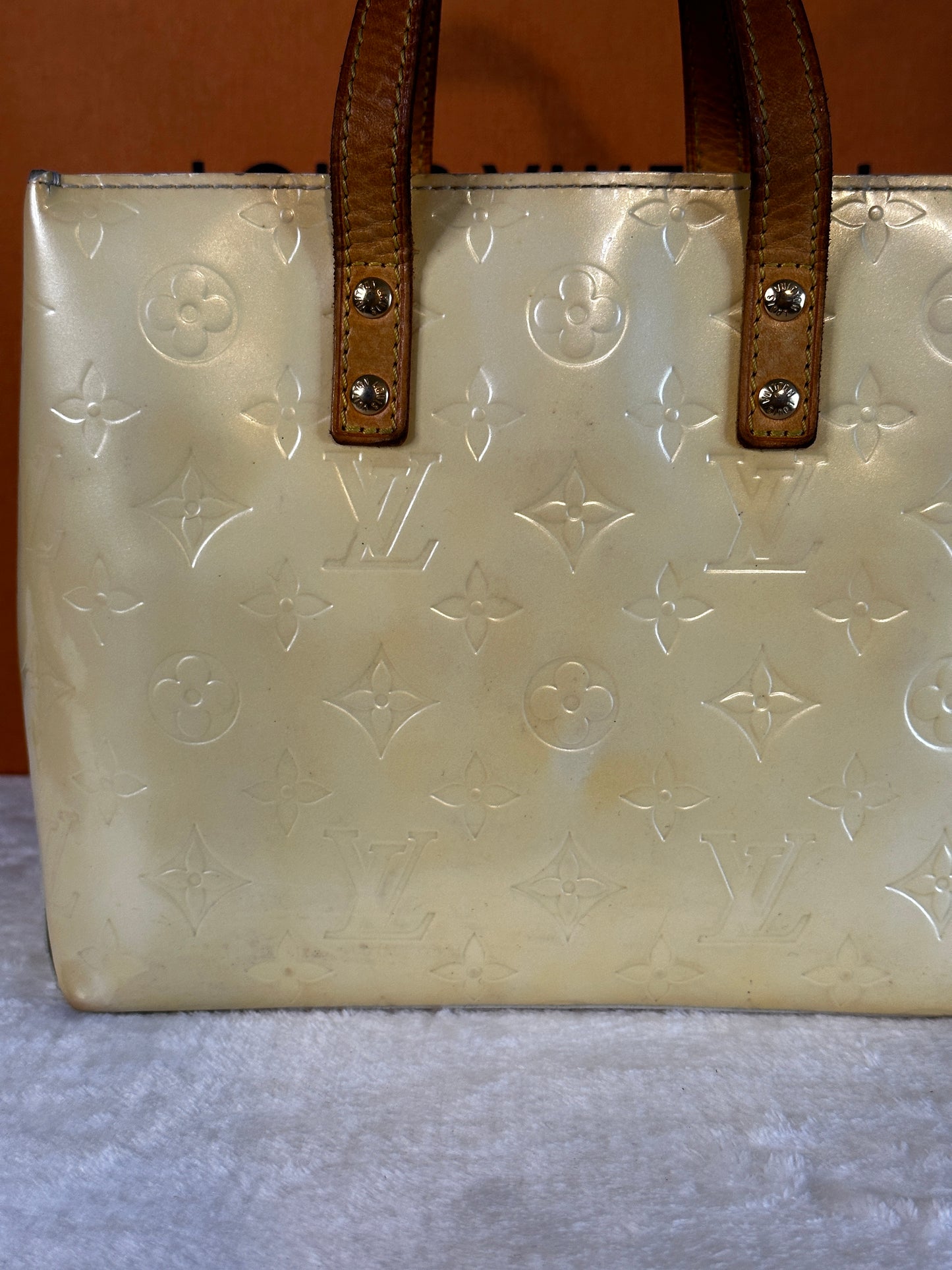 Authentic Louis Vuitton Pearl Vernis Reade PM Handbag & Compact Wallet Bundle Set