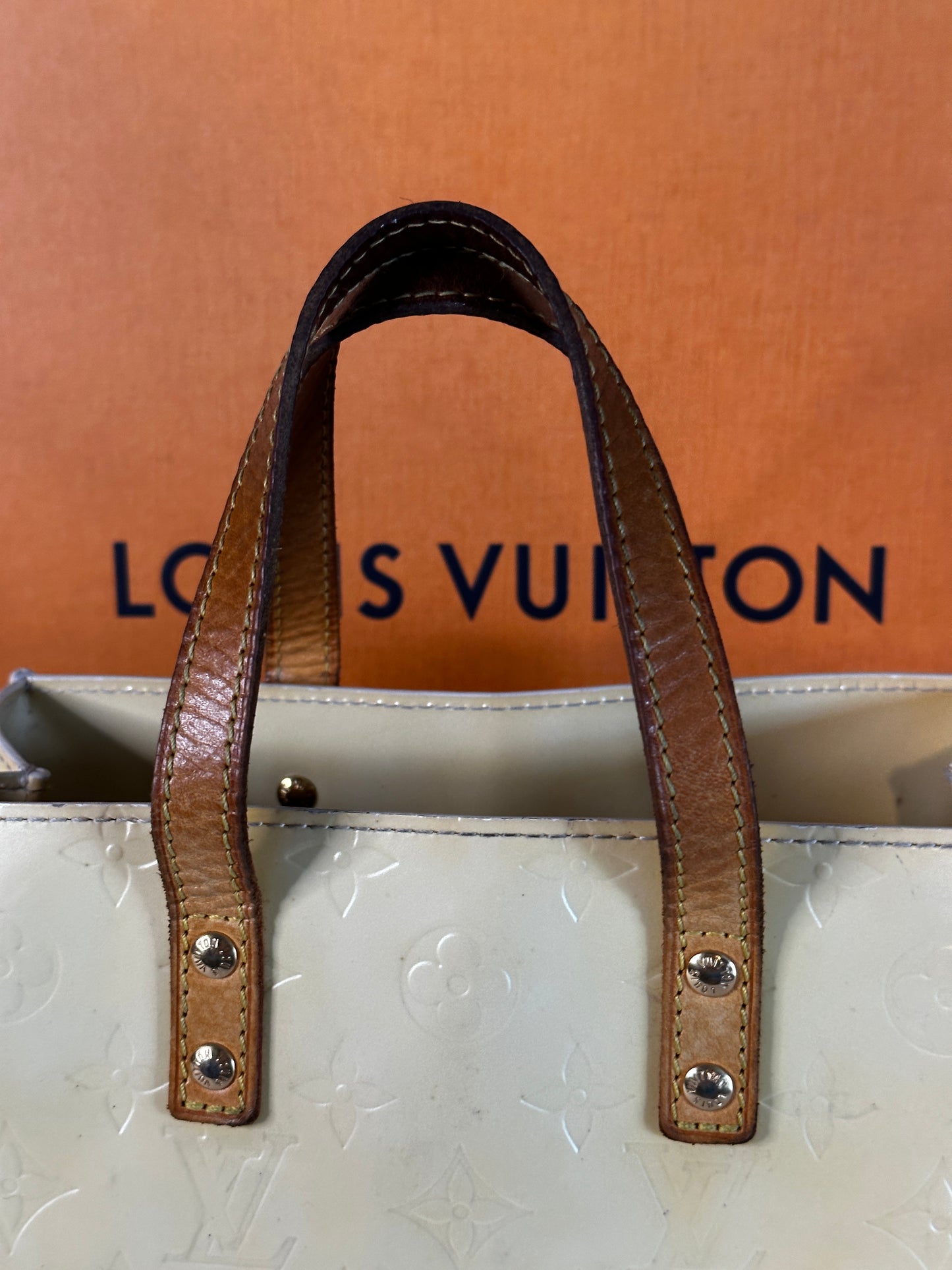Authentic Louis Vuitton Pearl Vernis Reade PM Handbag & Compact Wallet Bundle Set