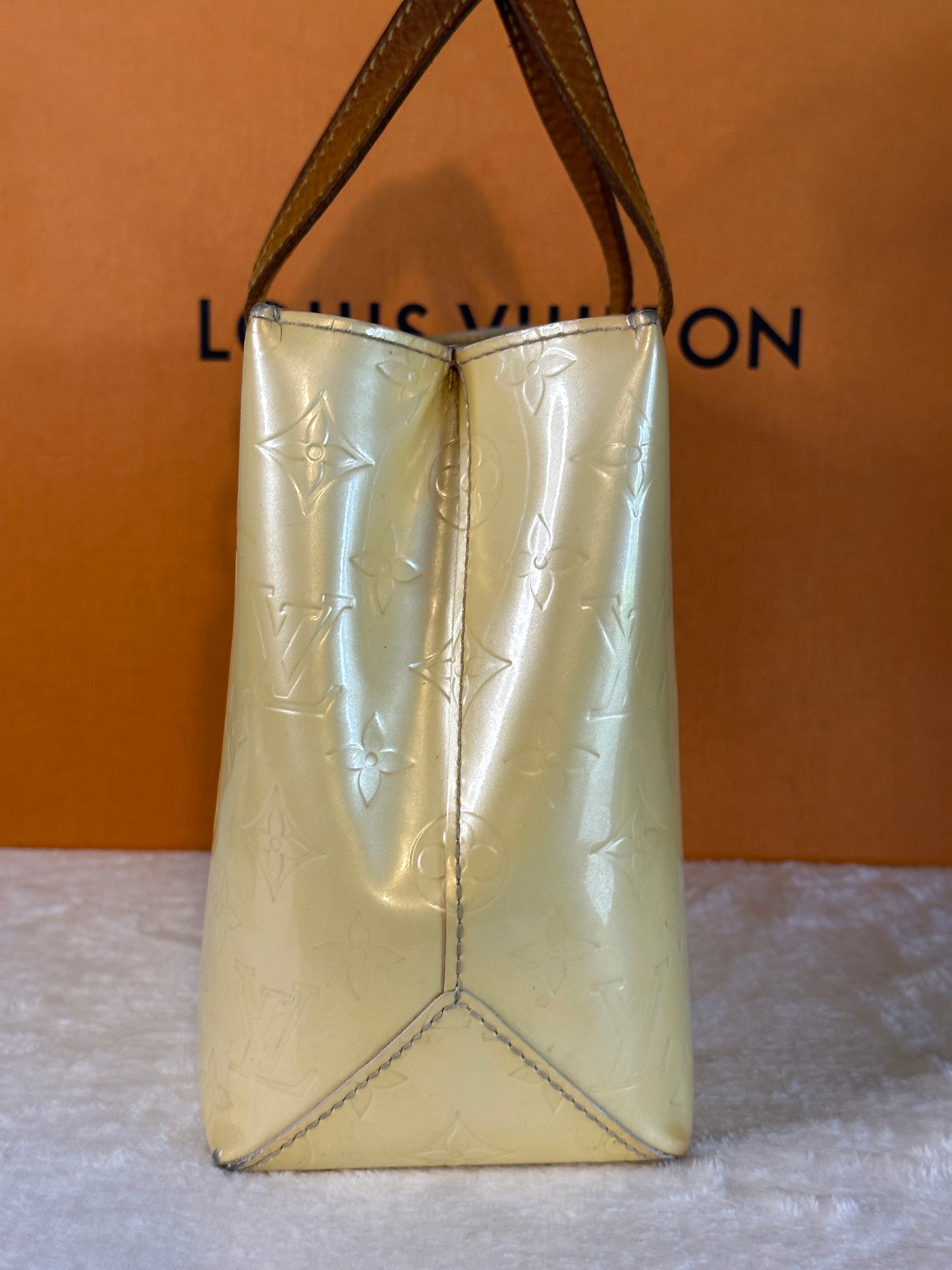 Authentic Louis Vuitton Pearl Vernis Reade PM Handbag & Compact Wallet Bundle Set