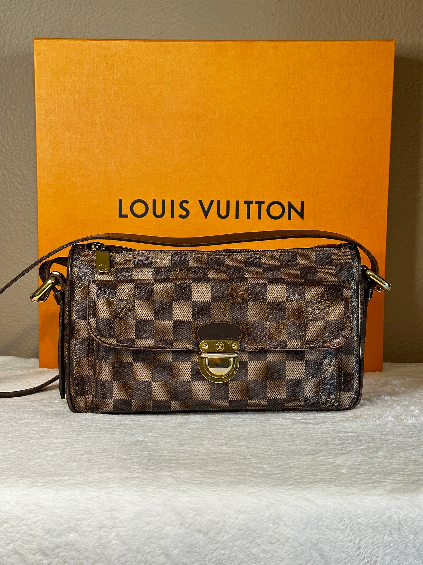 Authentic Louis Vuitton Damier Ebene Ravello GM Crossbody