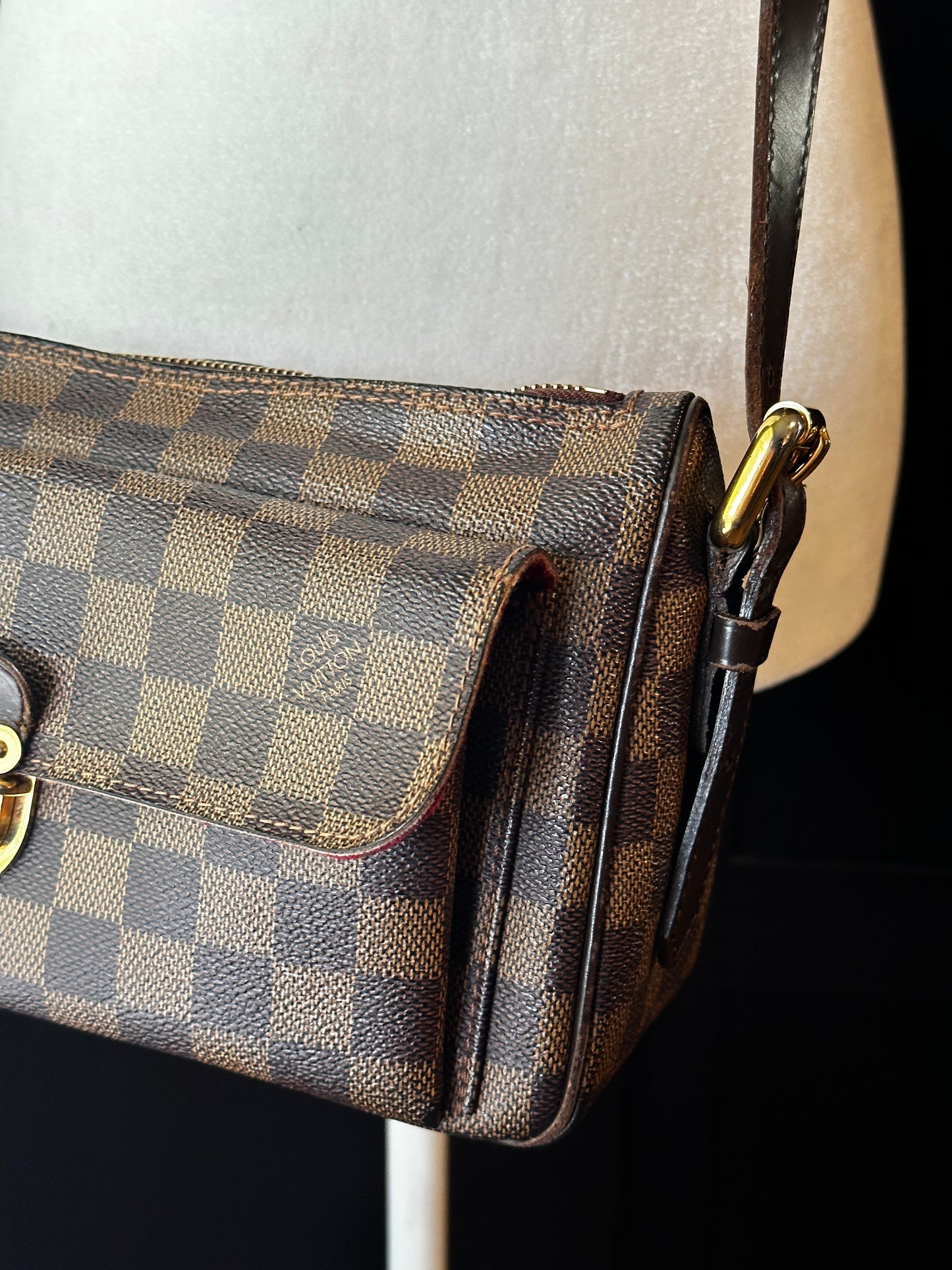 Authentic Louis Vuitton Damier Ebene Ravello GM Crossbody