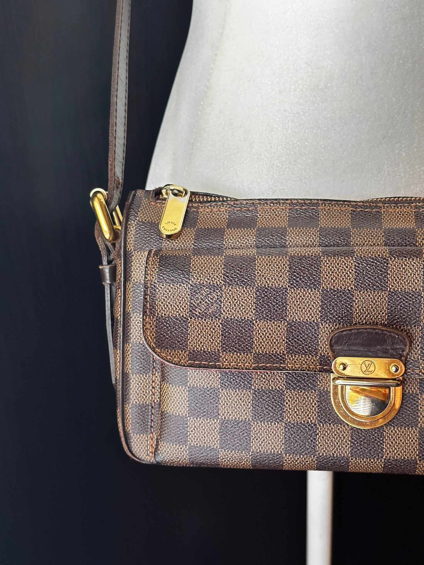 Authentic Louis Vuitton Damier Ebene Ravello GM Crossbody