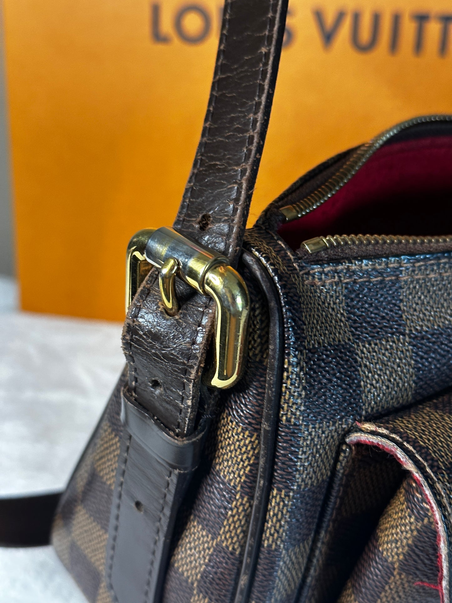Authentic Louis Vuitton Damier Ebene Ravello GM Crossbody