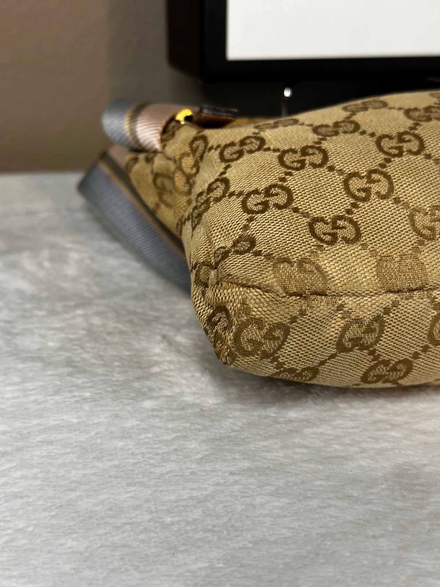 Authentic Gucci GG Canvas Pink Waist Belt Bag