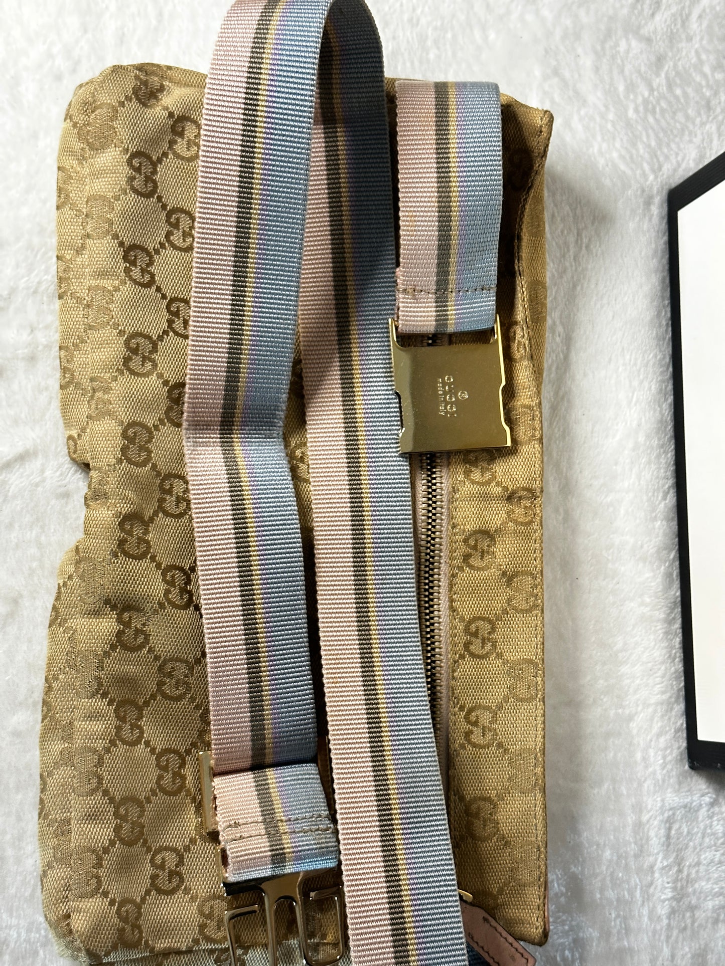 Authentic Gucci GG Canvas Pink Waist Belt Bag