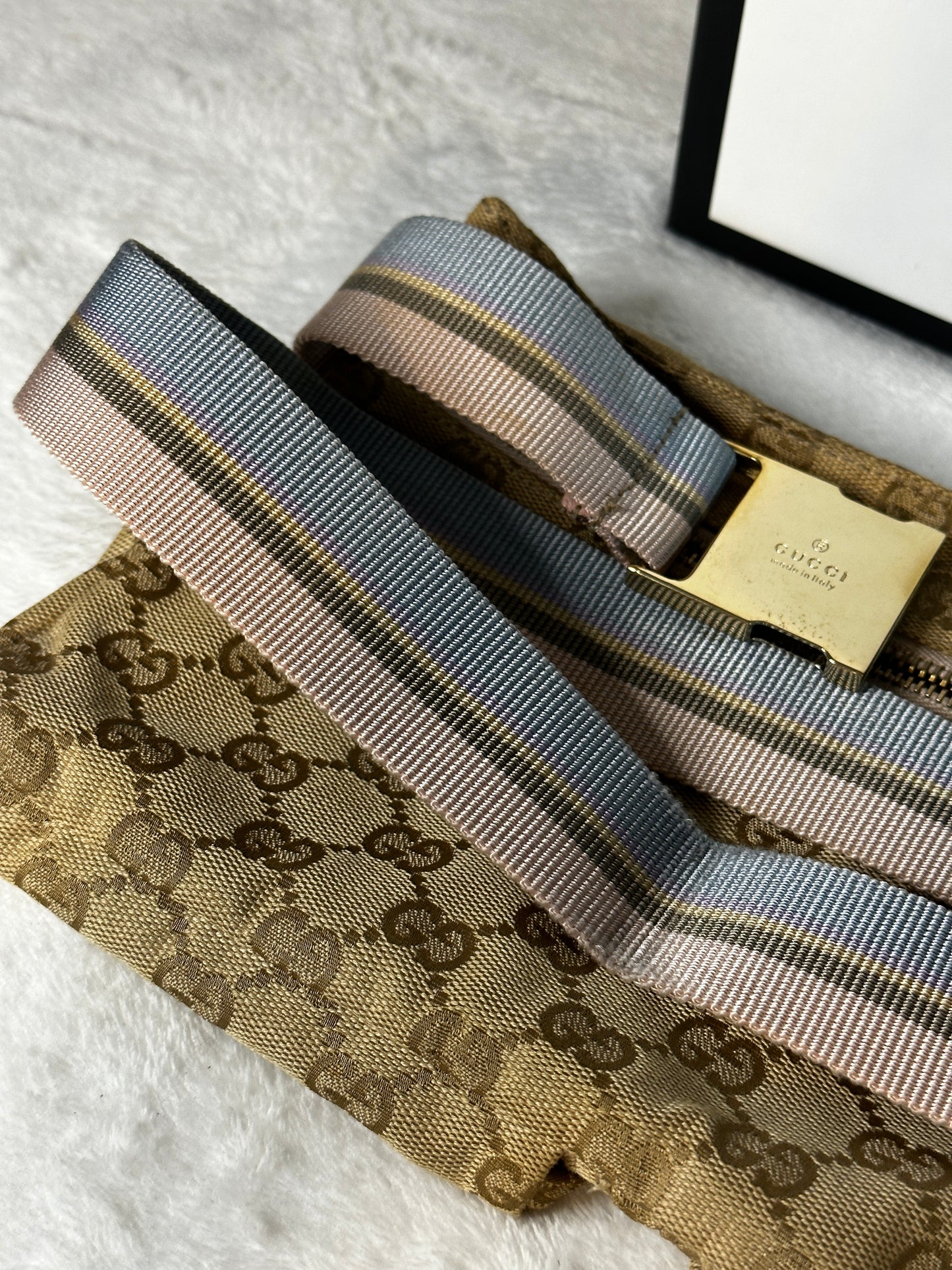 Authentic Gucci GG Canvas Pink Waist Belt Bag