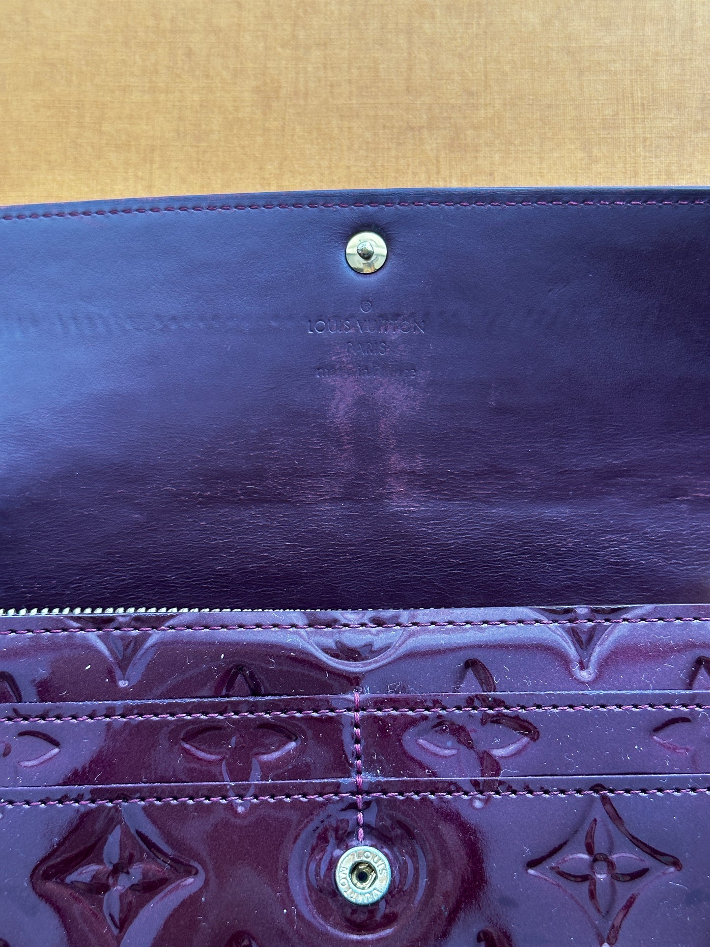 Authentic Louis Vuitton Monogram Burgundy Vernis Wallet Crossbody