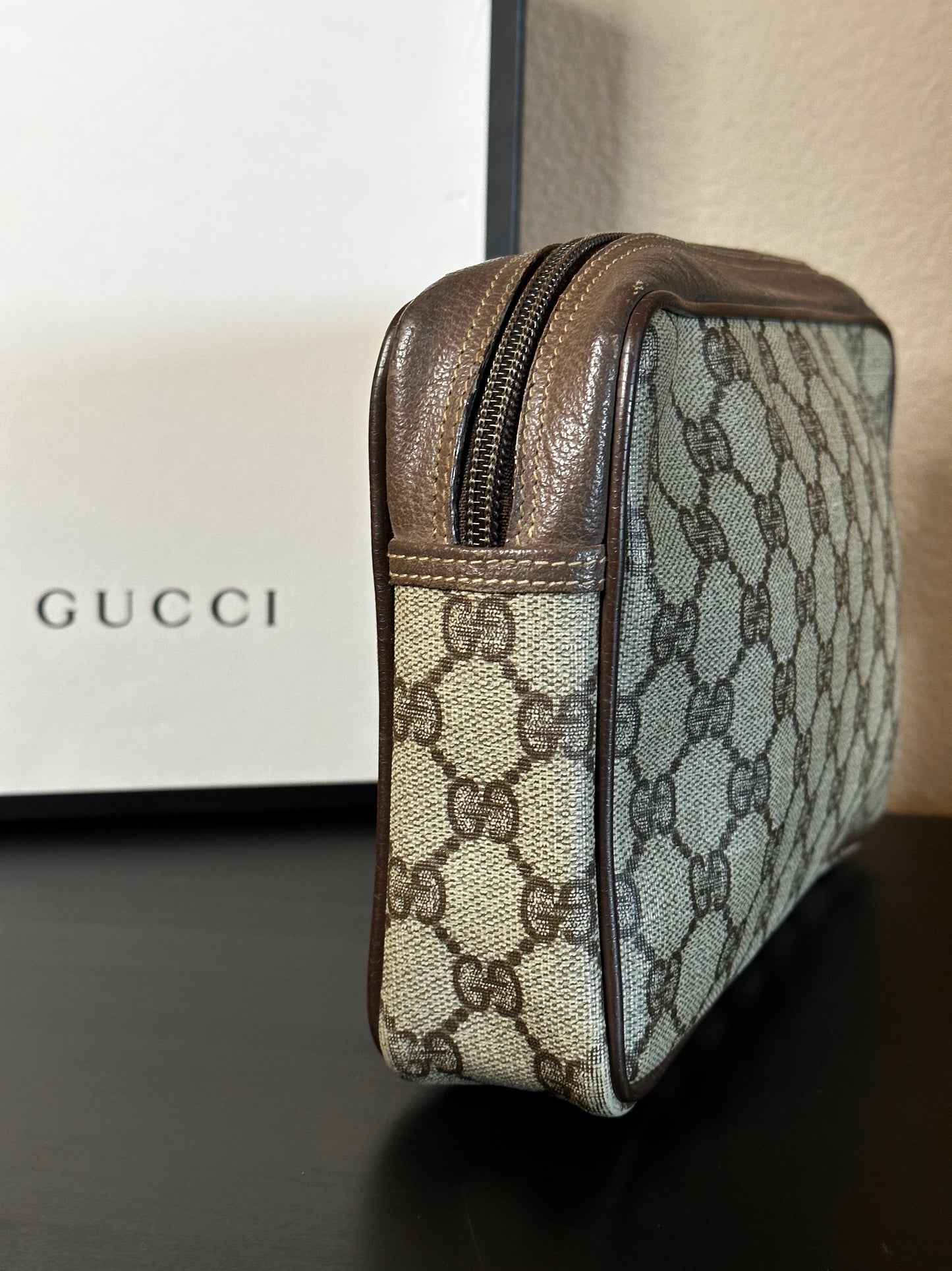 Authentic Gucci GG Wristlet Pouch into Crossbody