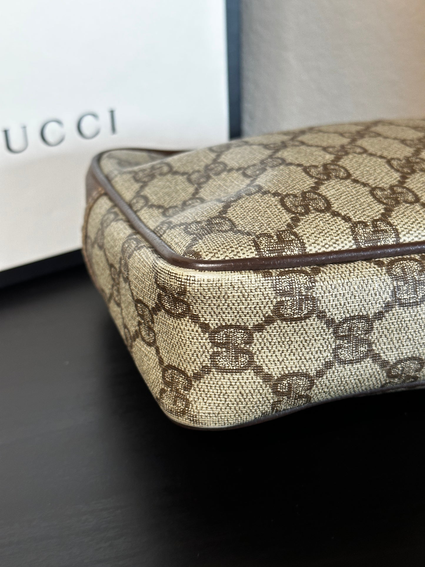 Authentic Gucci GG Wristlet Pouch into Crossbody