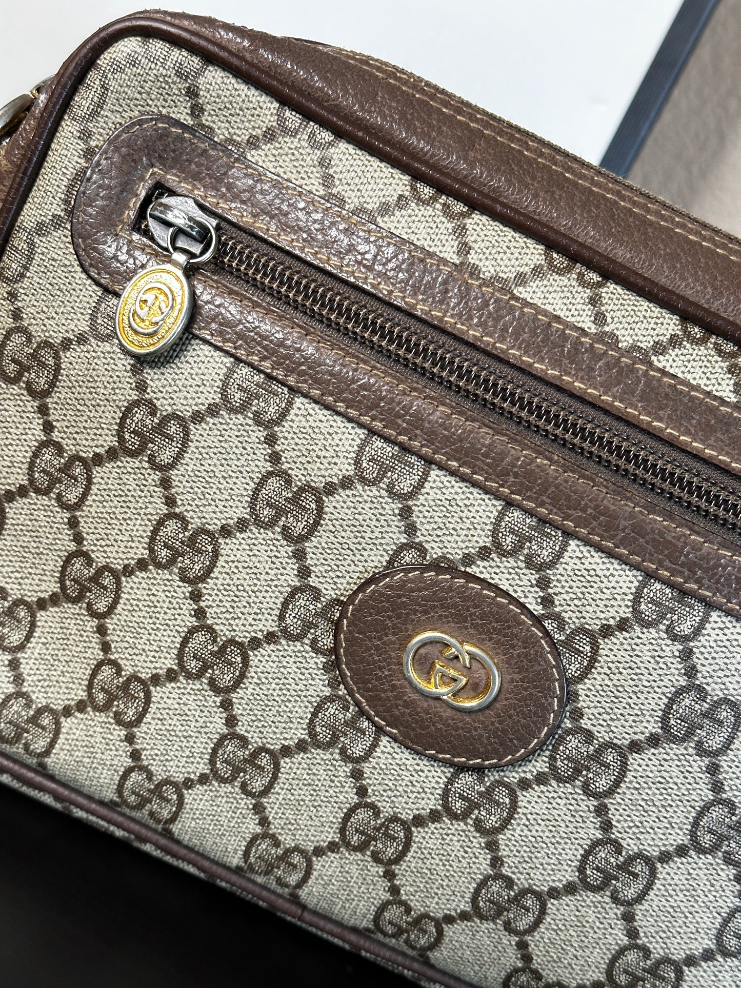 Authentic Gucci GG Wristlet Pouch into Crossbody