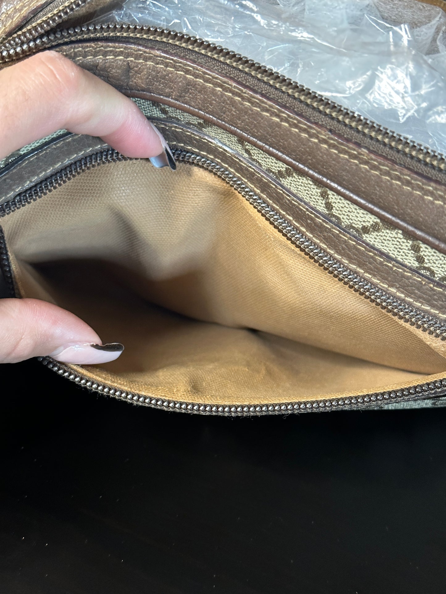 Authentic Gucci GG Wristlet Pouch into Crossbody