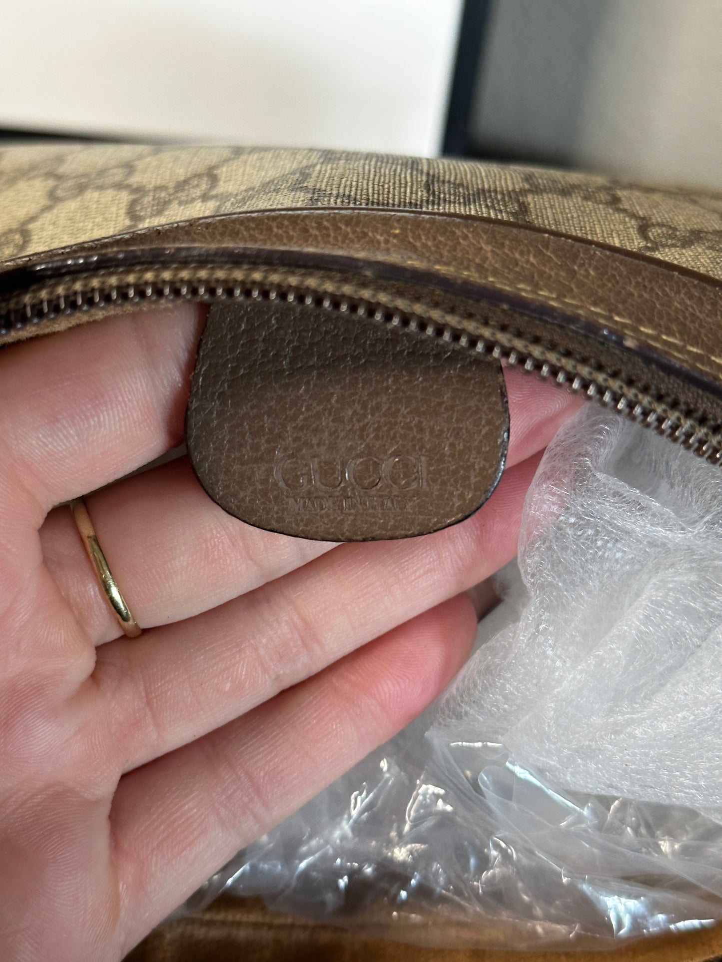 Authentic Gucci GG Wristlet Pouch into Crossbody