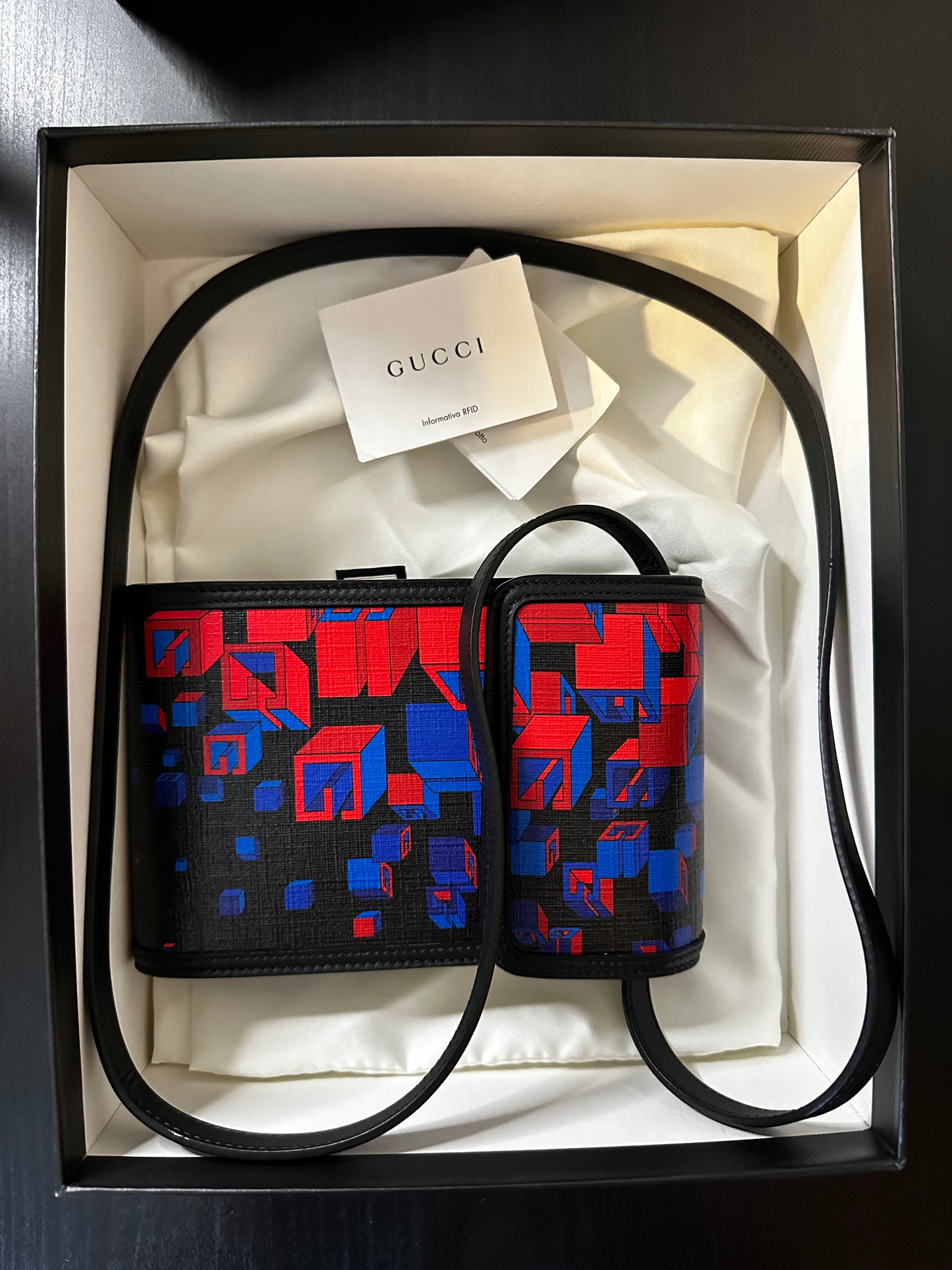 Authentic Guccig GG Printed Flap Crossbody