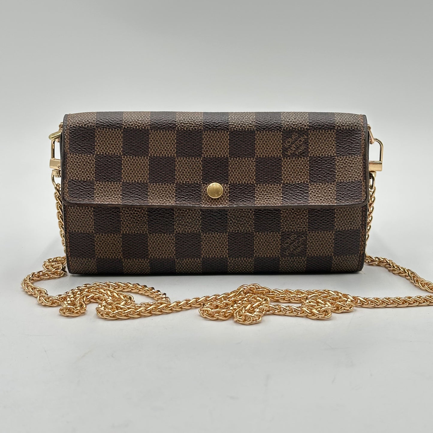 Authentic Louis Vuitton Damier Ebene Sarah Wallet Crossbody