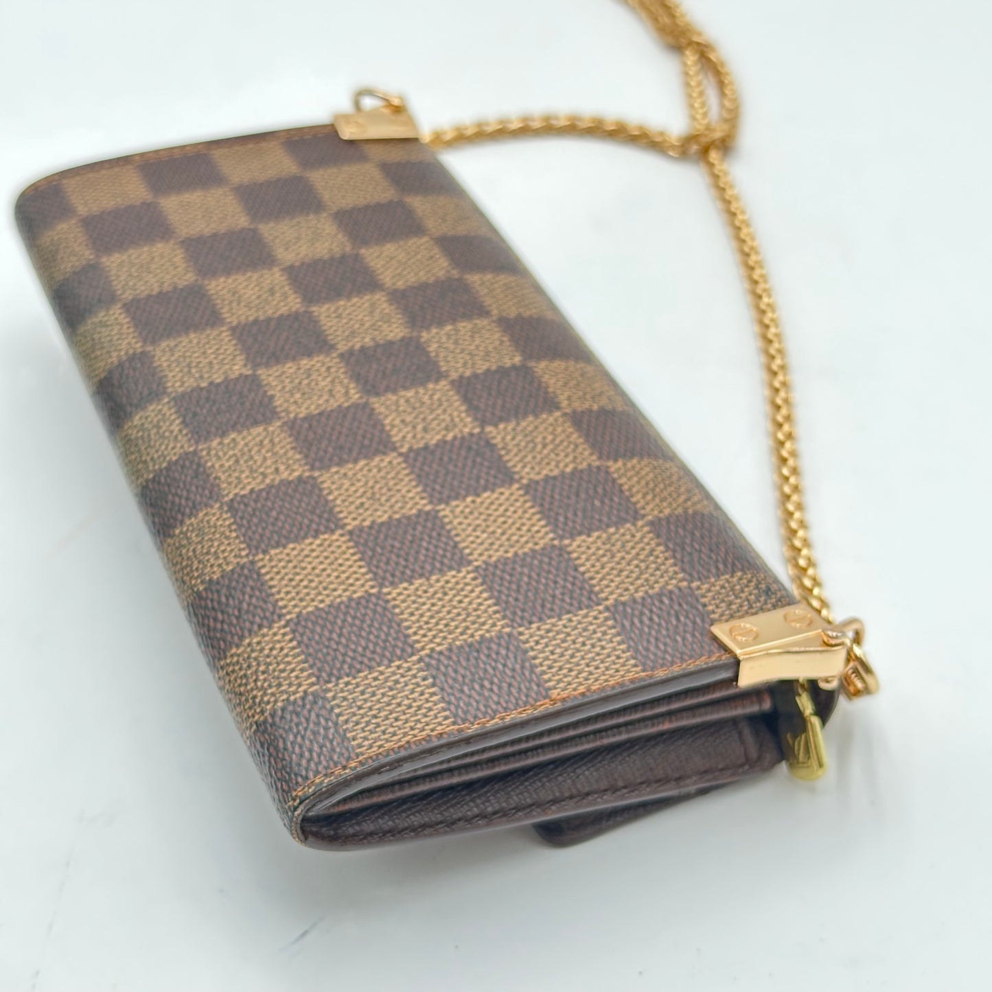 Authentic Louis Vuitton Damier Ebene Sarah Wallet Crossbody