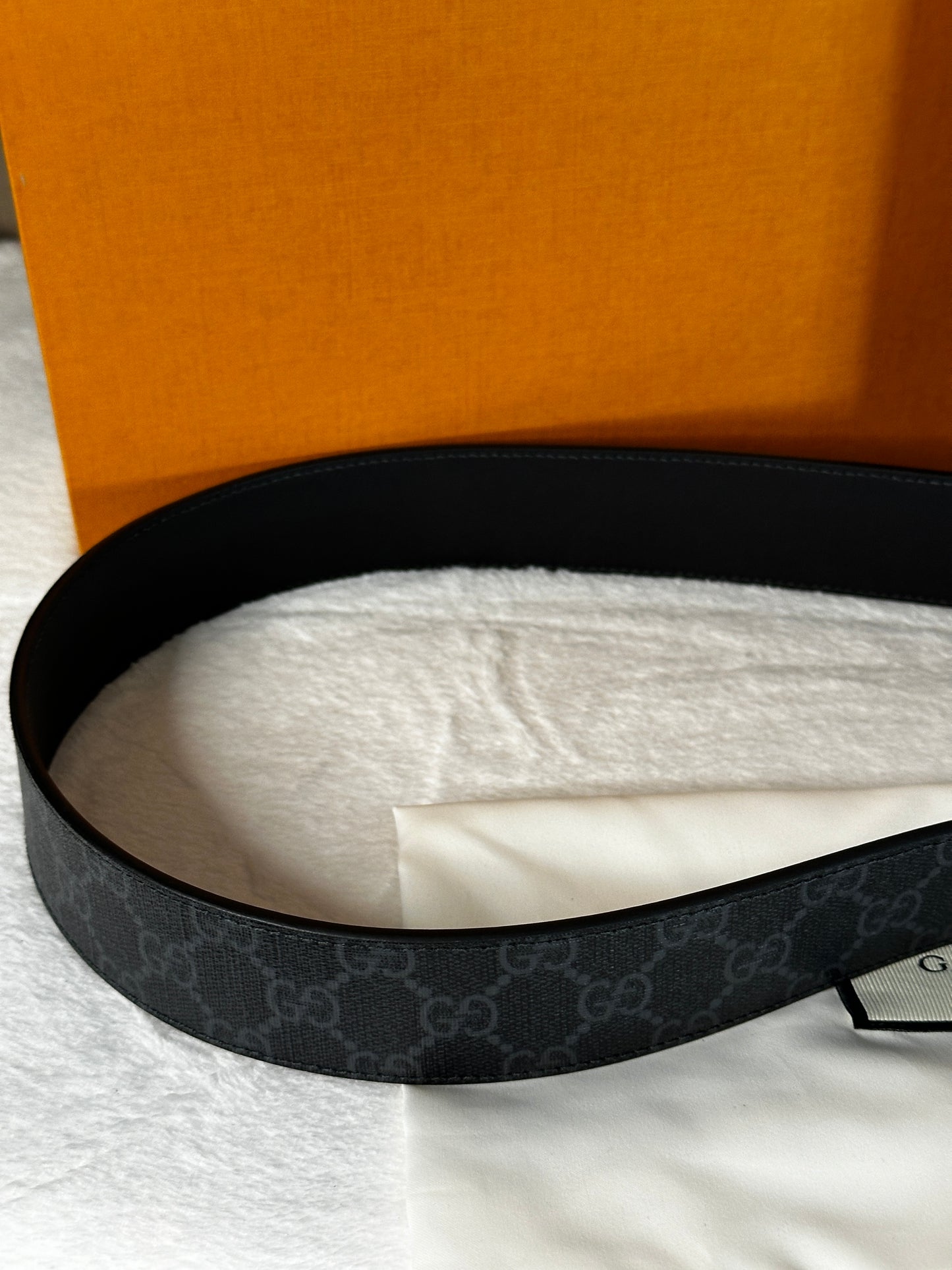 Authentic Gucci GG Black Supreme Belt 85cm