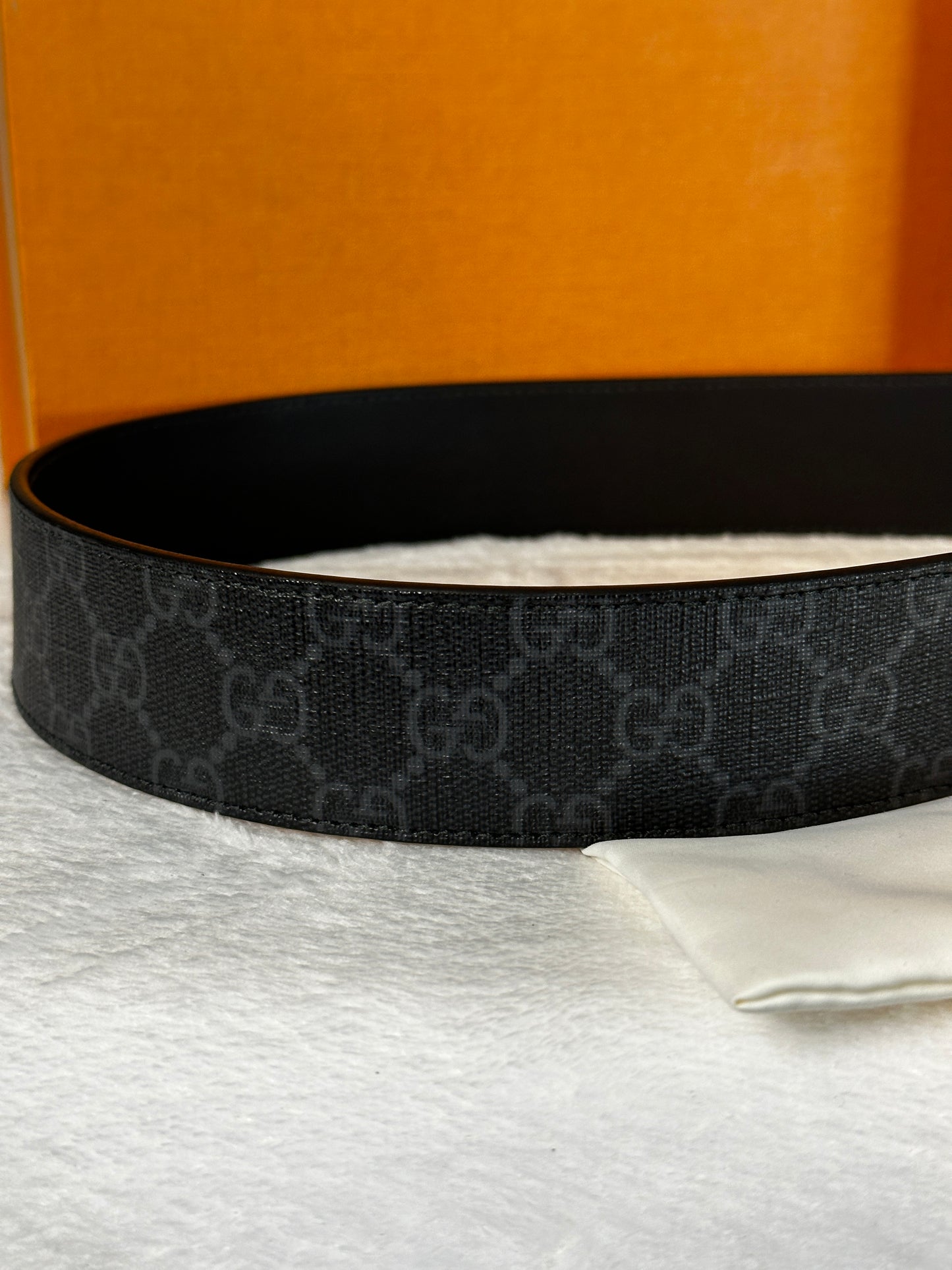Authentic Gucci GG Black Supreme Belt 85cm