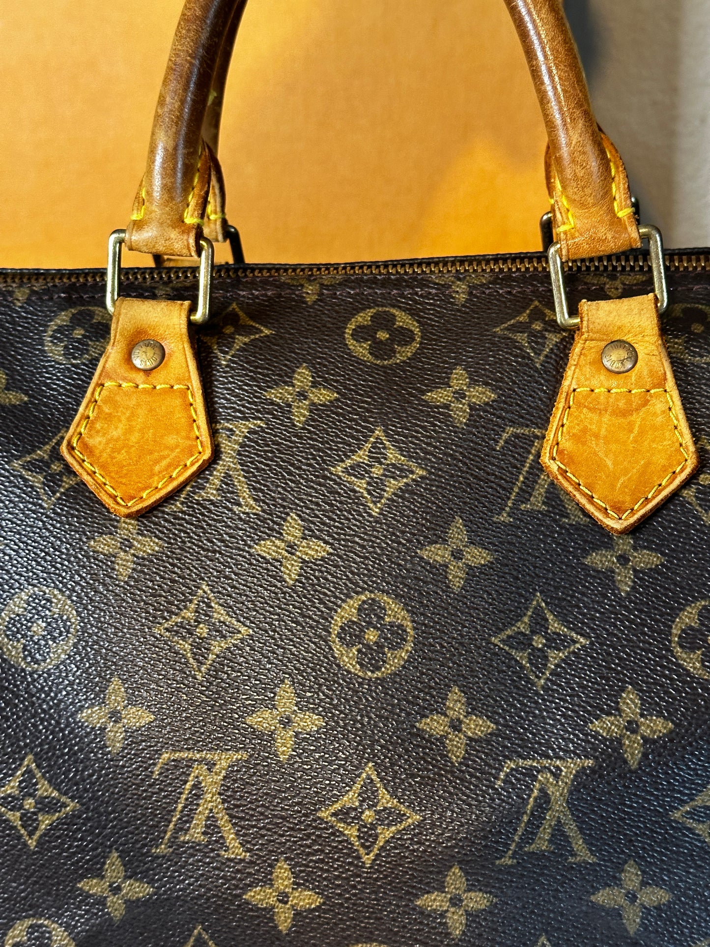 Authentic Louis Vuitton Monogram Speedy 30 w/ Generic Vachetta Strap