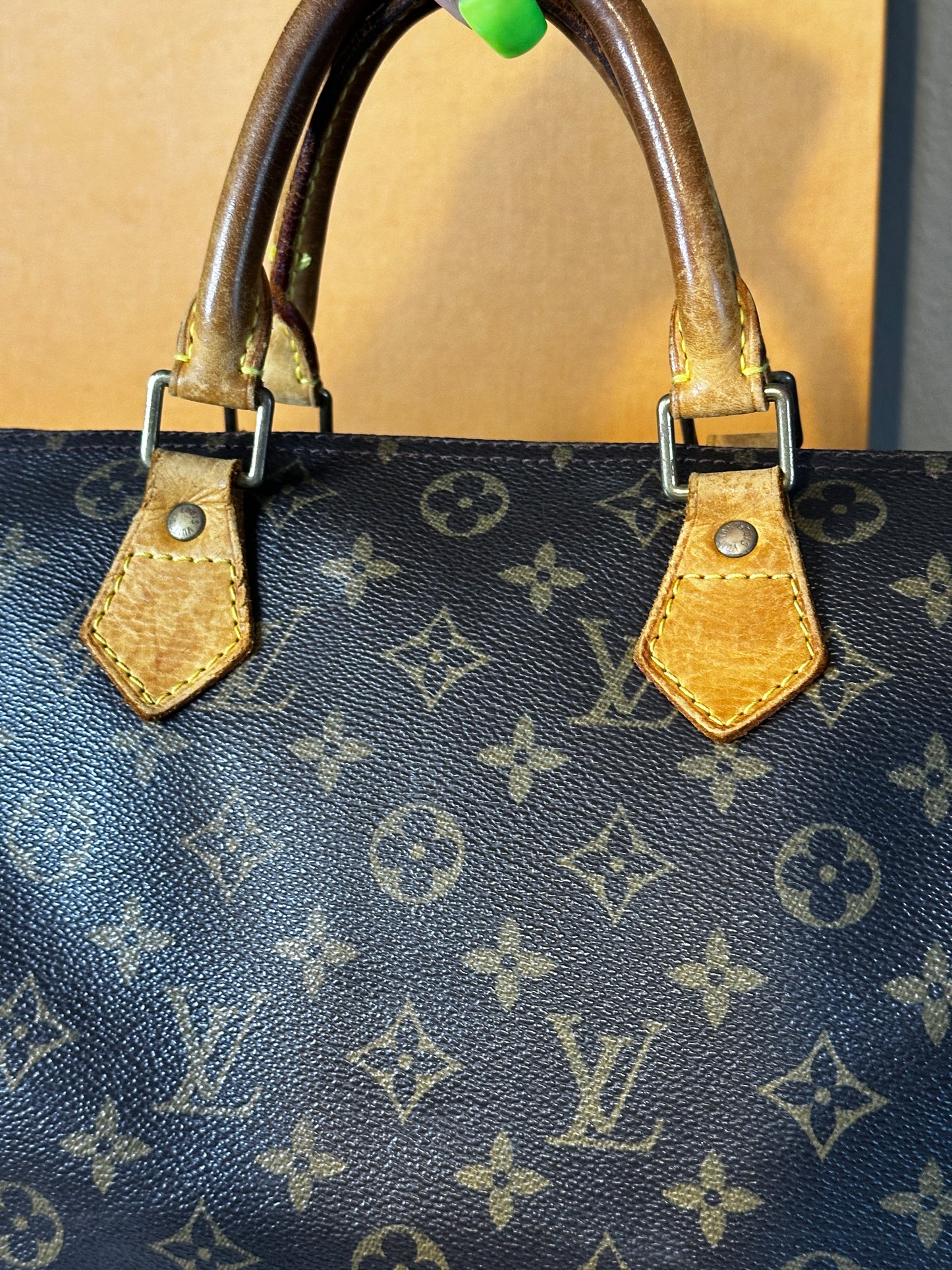 Authentic Louis Vuitton Monogram Speedy 30 w/ Generic Vachetta Strap