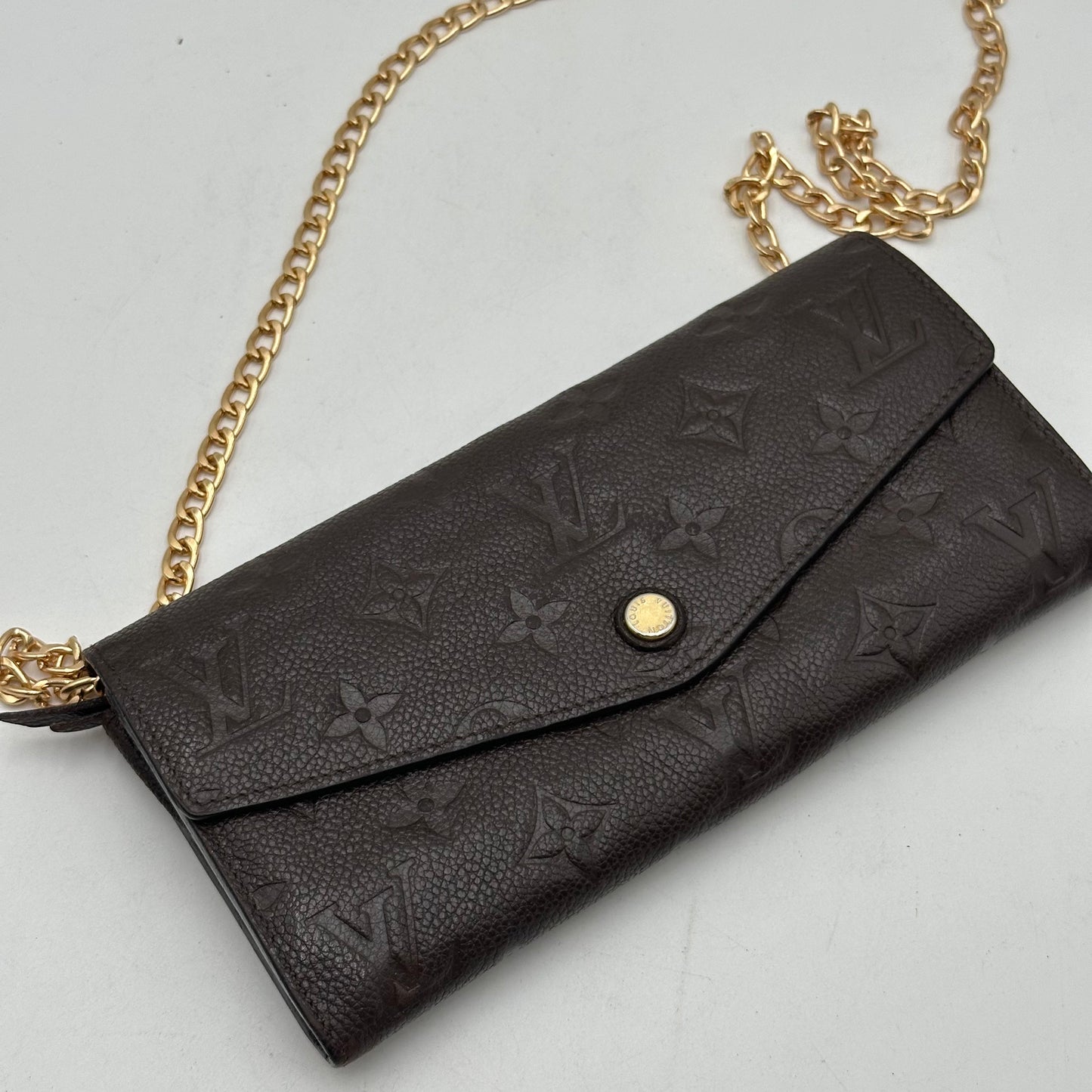Authentic 2012 Louis Vuitton Monogram Empreinte Sarah Wallet Crossbody