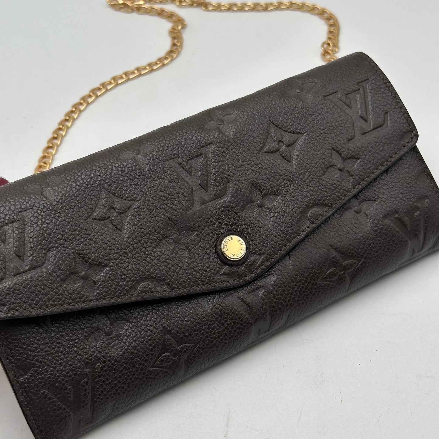 Authentic 2012 Louis Vuitton Monogram Empreinte Sarah Wallet Crossbody