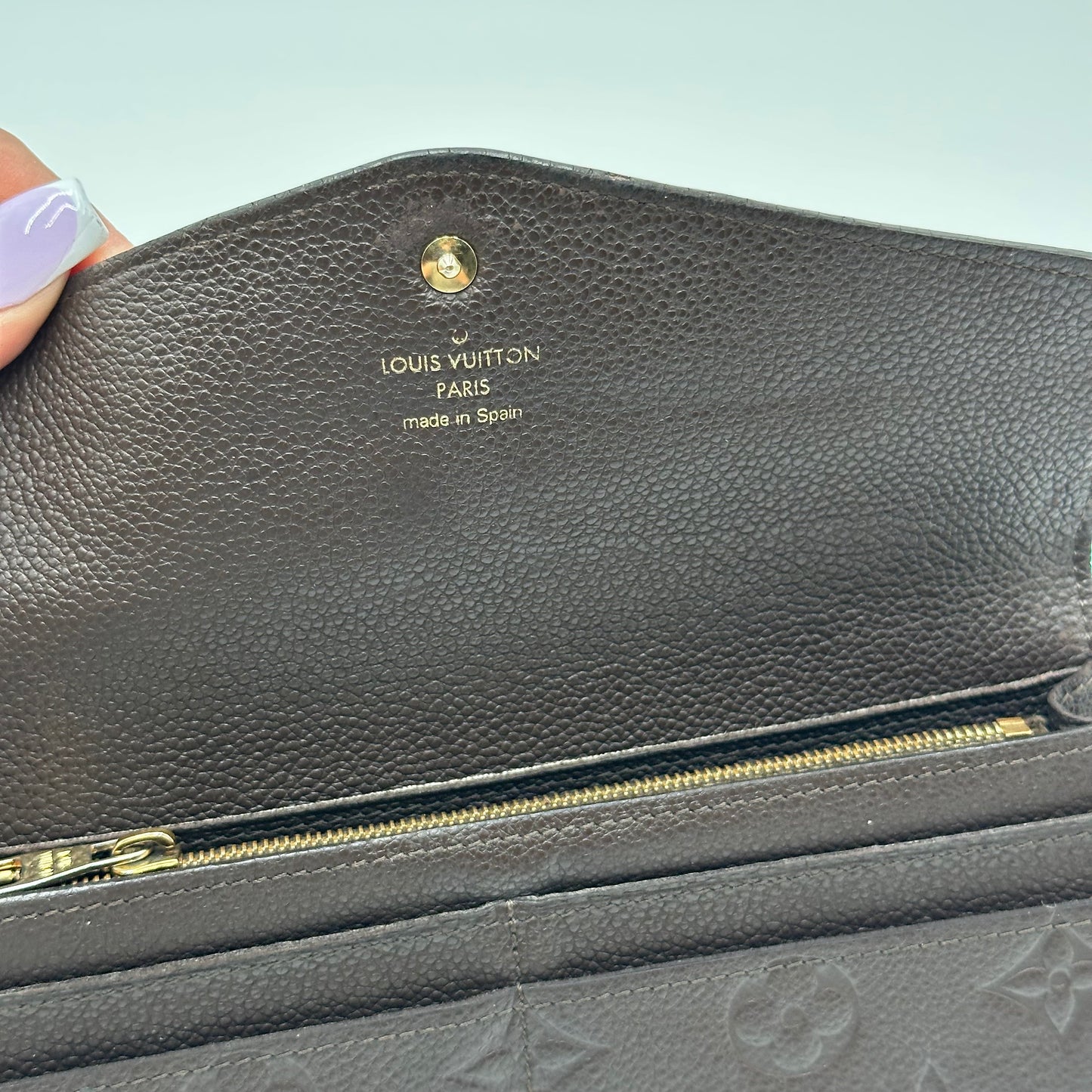 Authentic 2012 Louis Vuitton Monogram Empreinte Sarah Wallet Crossbody