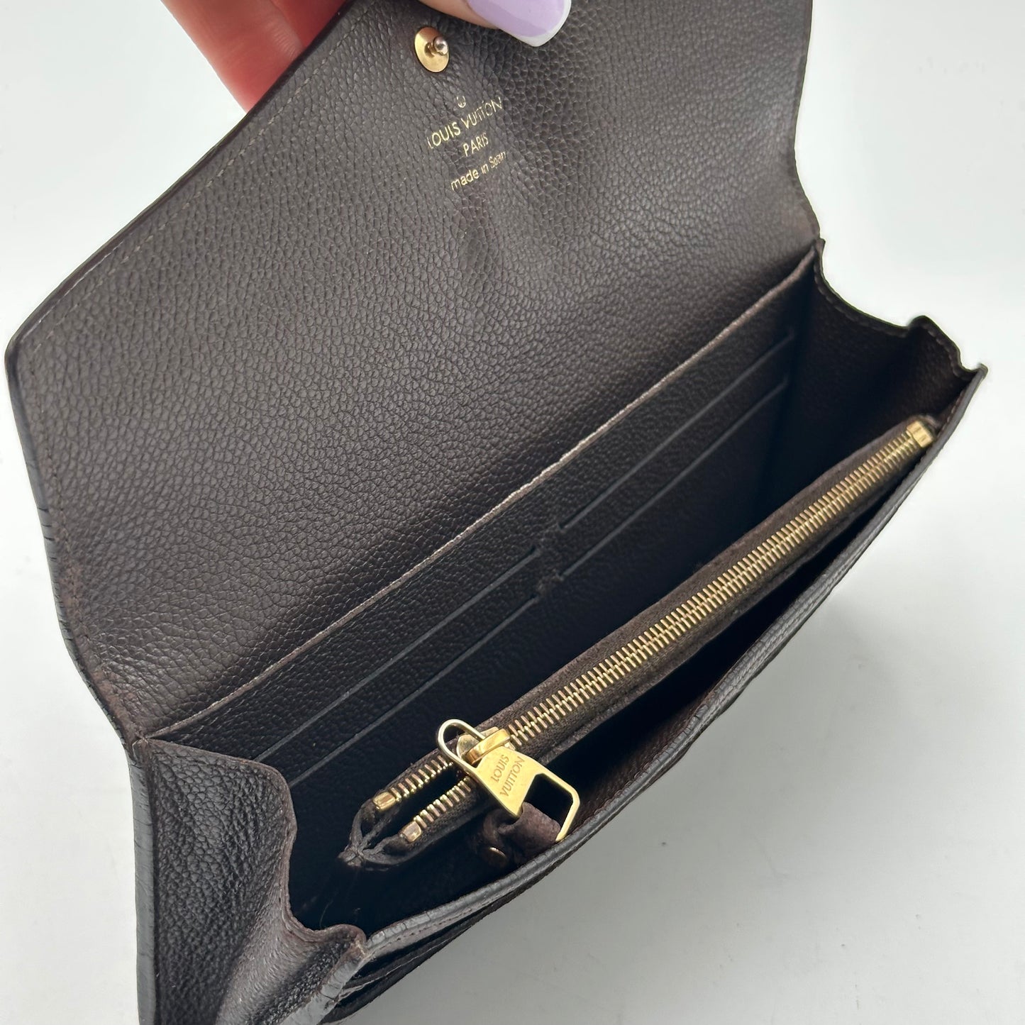 Authentic 2012 Louis Vuitton Monogram Empreinte Sarah Wallet Crossbody