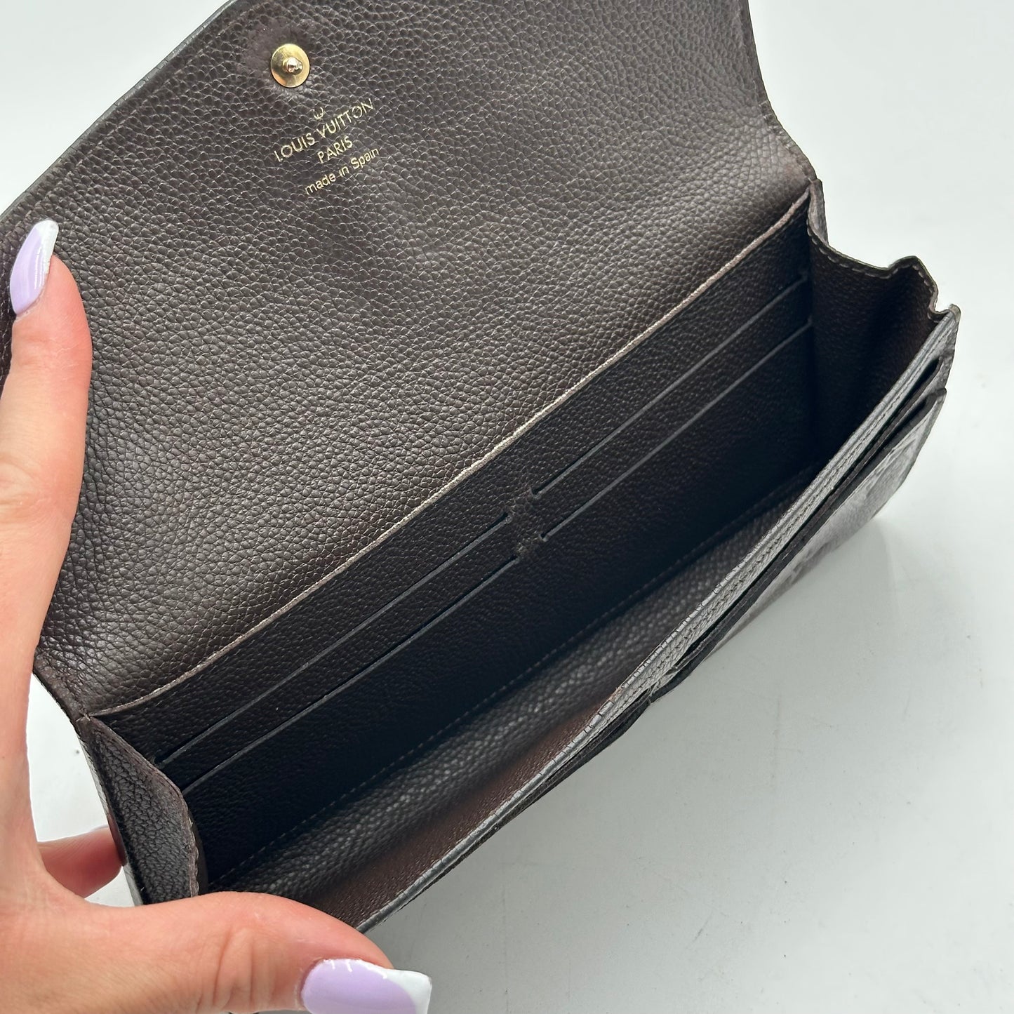 Authentic 2012 Louis Vuitton Monogram Empreinte Sarah Wallet Crossbody