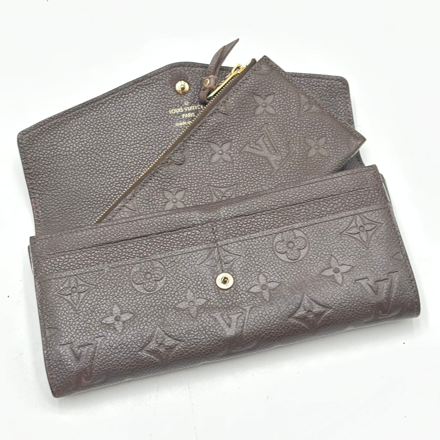 Authentic 2012 Louis Vuitton Monogram Empreinte Sarah Wallet Crossbody
