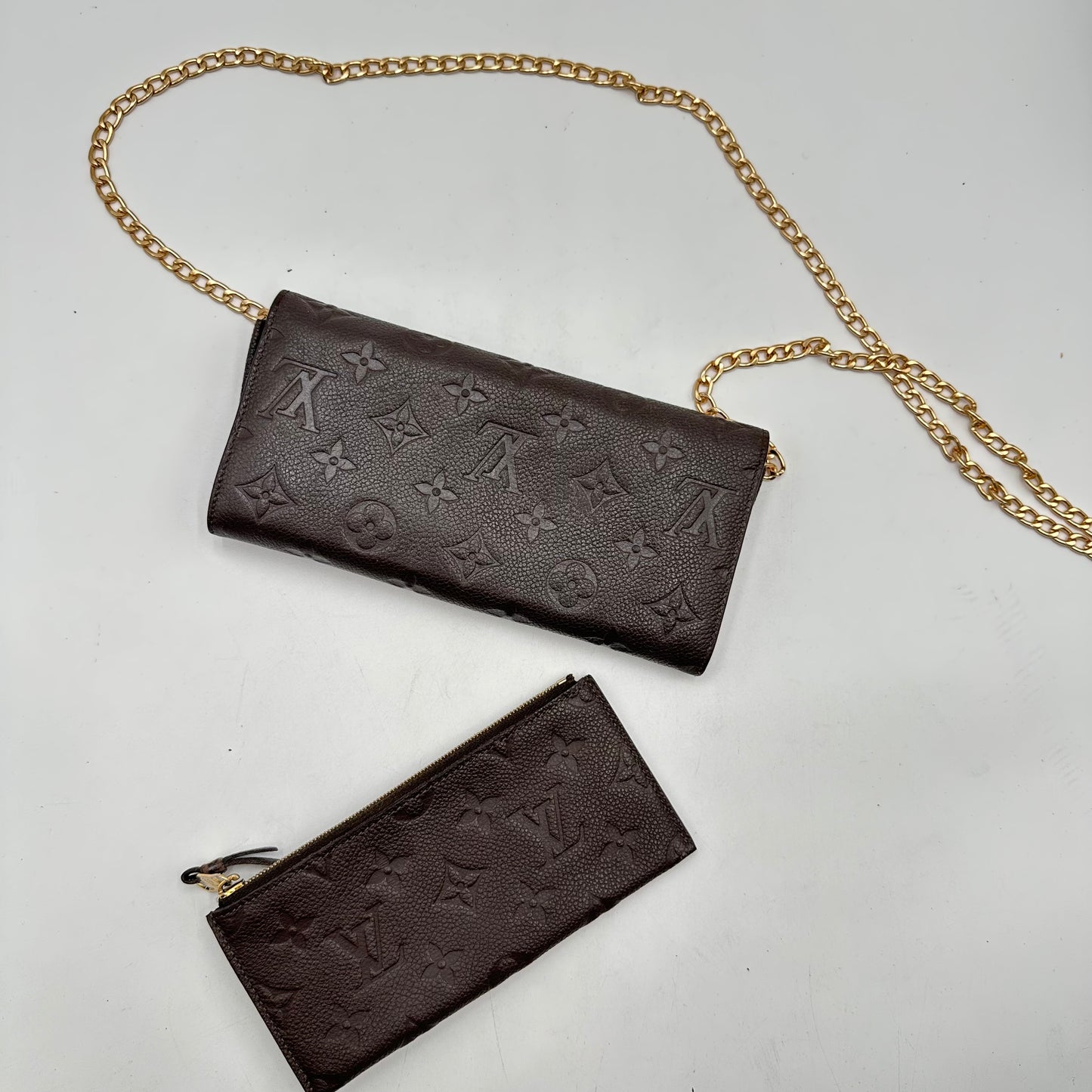 Authentic 2012 Louis Vuitton Monogram Empreinte Sarah Wallet Crossbody