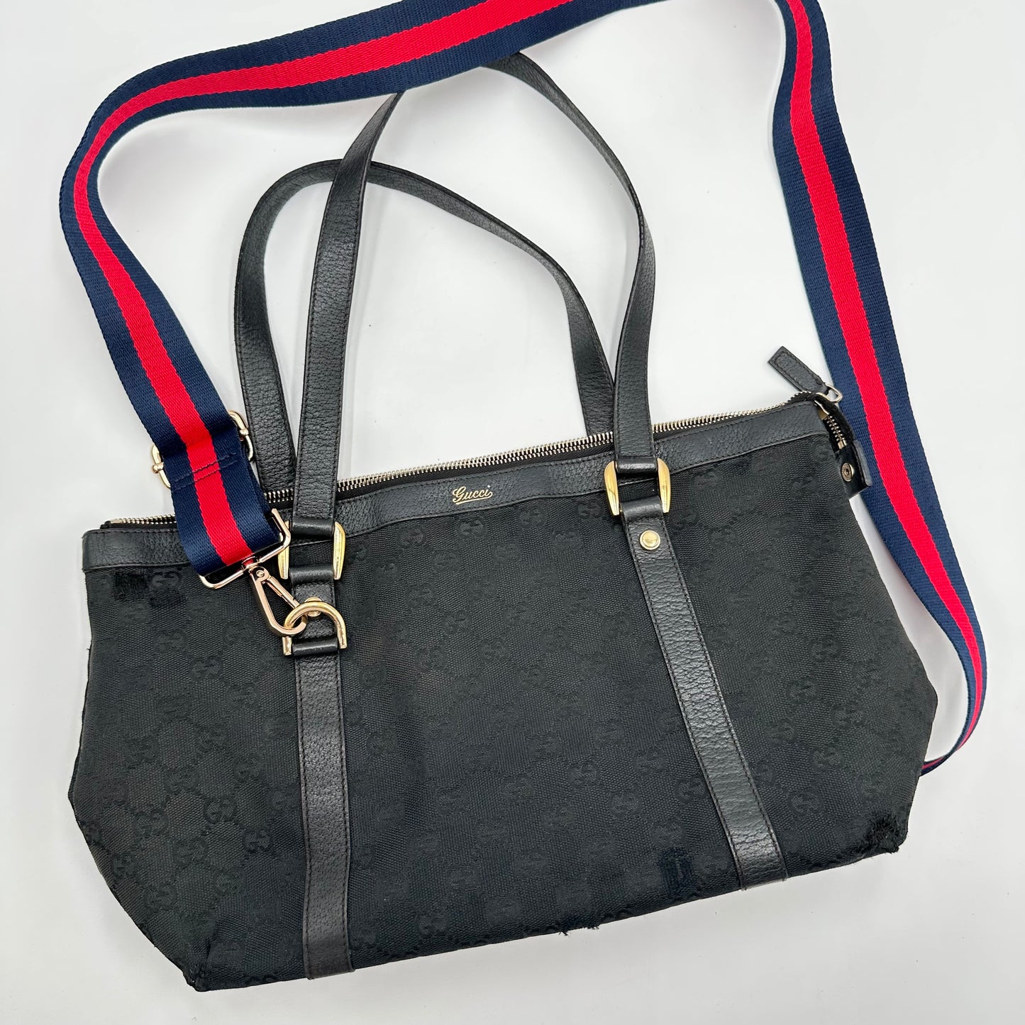 Authentic GUCCI Black Abbey Tote Handbag