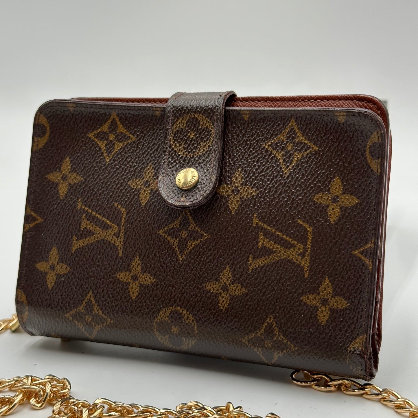 Authentic Louis Vuitton 2010 Monogram Porte Papier Wallet Crossbody