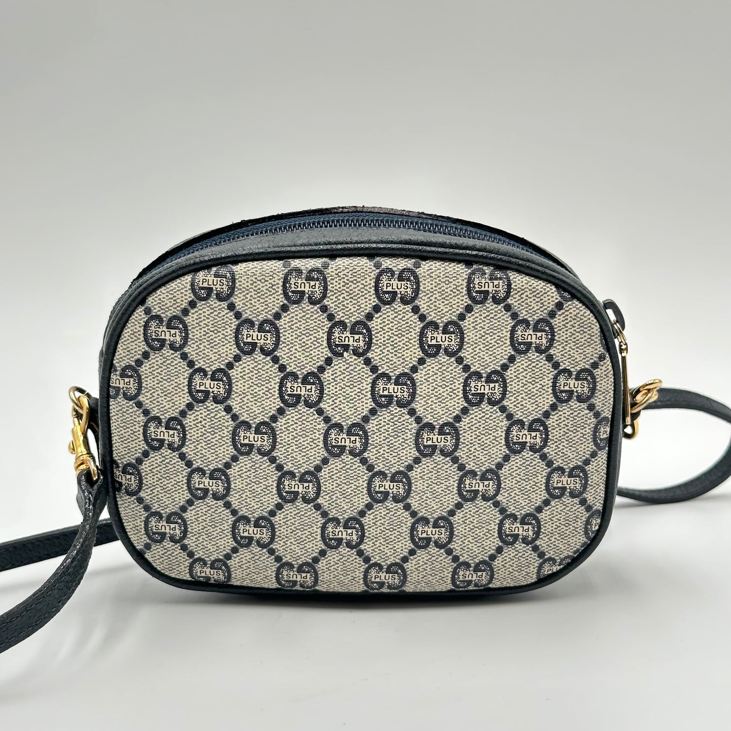 Authentic GUCCI GG Canvas Navy Blue Small Crossbody