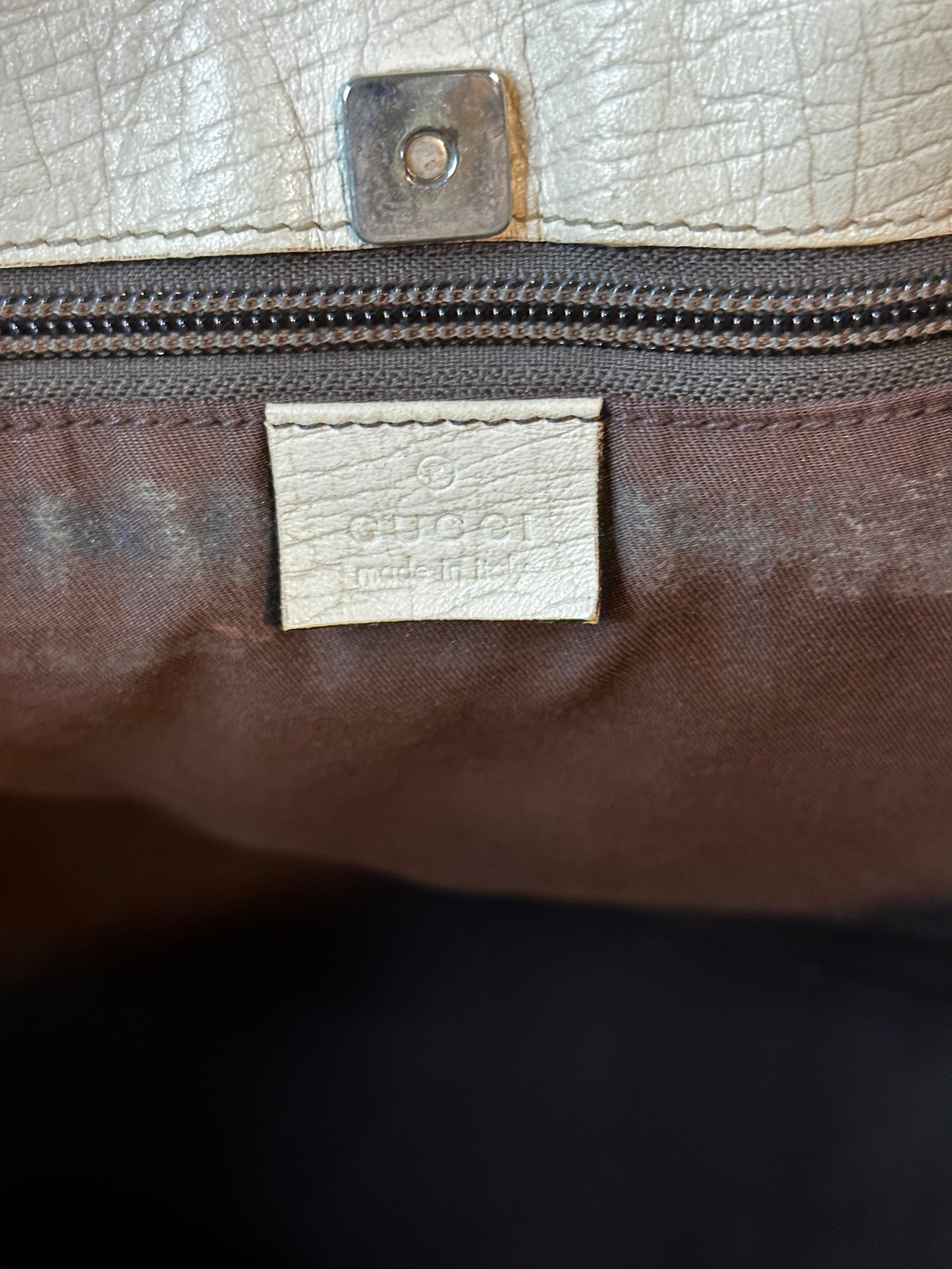 Authentic Gucci GG PVC White & Beige Large Tote