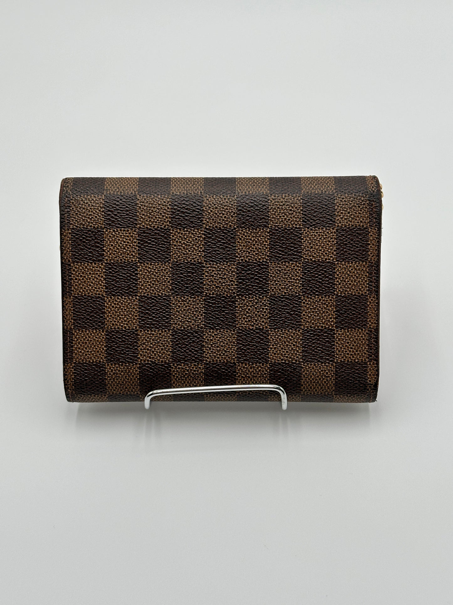 Authentic Louis Vuitton amier Ebene Porte Bilets Wallet w/ Crossbody Kit