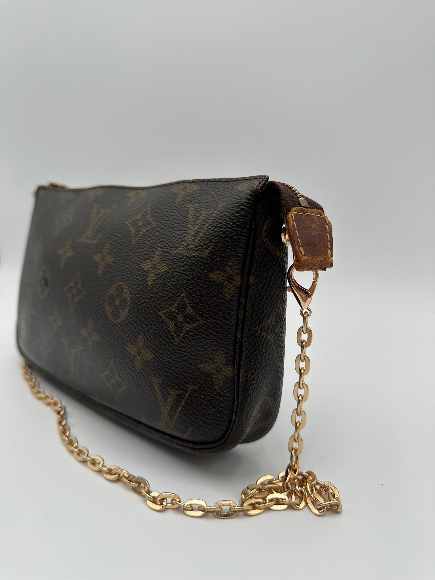 Authentic Louis Vuitton 1999 Monogram Pochette Accessoires Crossbody +1995 Mono Wallet