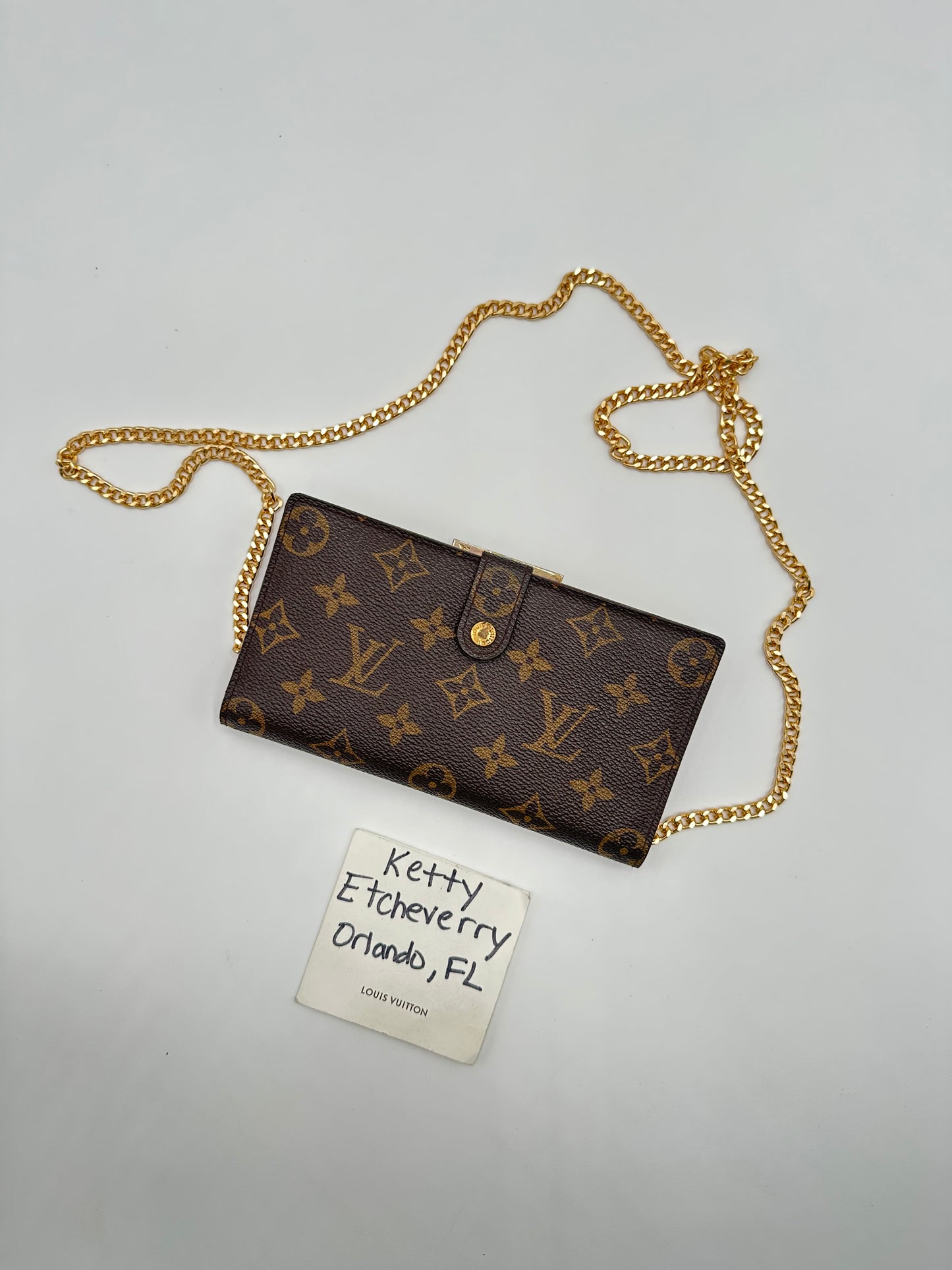 Authentic Louis Vuitton 2000 Monogram Continental Clutch Wallet Crossbody