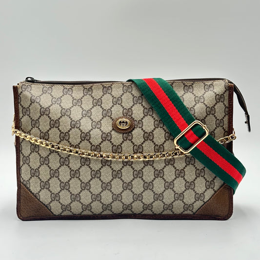 Authentic GUCCI GG Canvas Zipper Pouch Crossbody