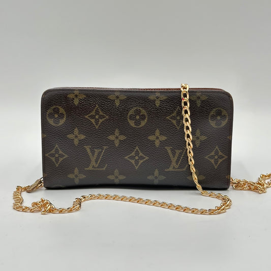 Authentic Louis Vuitton 2004 Monogram Porte Monnaie Zipper Wallet Crossbody