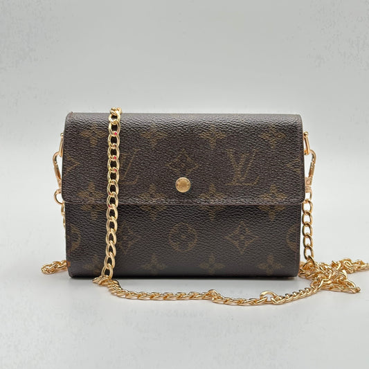 Authentic Louis Vuitton 1998 Monogram Porte Monnaie Bilet Wallet Crossbody